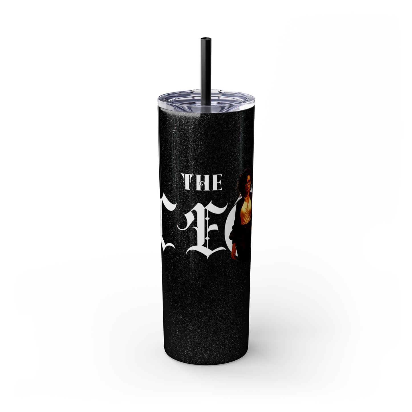 THE CEO: Lady Boss Graphic Skinny Tumbler with Straw, 20oz (Black, Black Glitter, Lilac, Magic Pink, Blush Pink, & Dusty Rose - All Glitter Finishes)