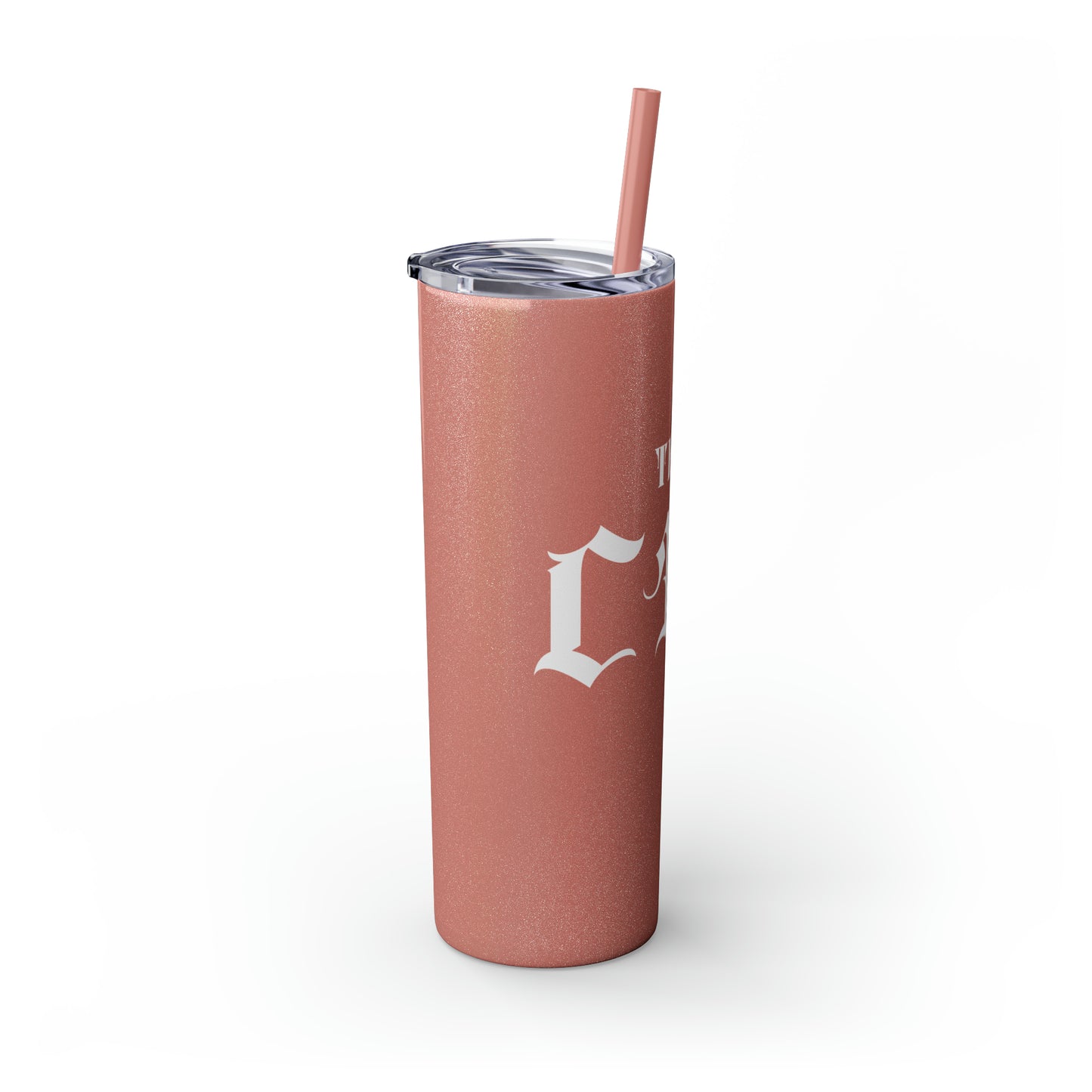 THE CEO: Lady Boss Graphic Skinny Tumbler with Straw, 20oz (Black, Black Glitter, Lilac, Magic Pink, Blush Pink, Dusty Rose - All Glitter Finishes)