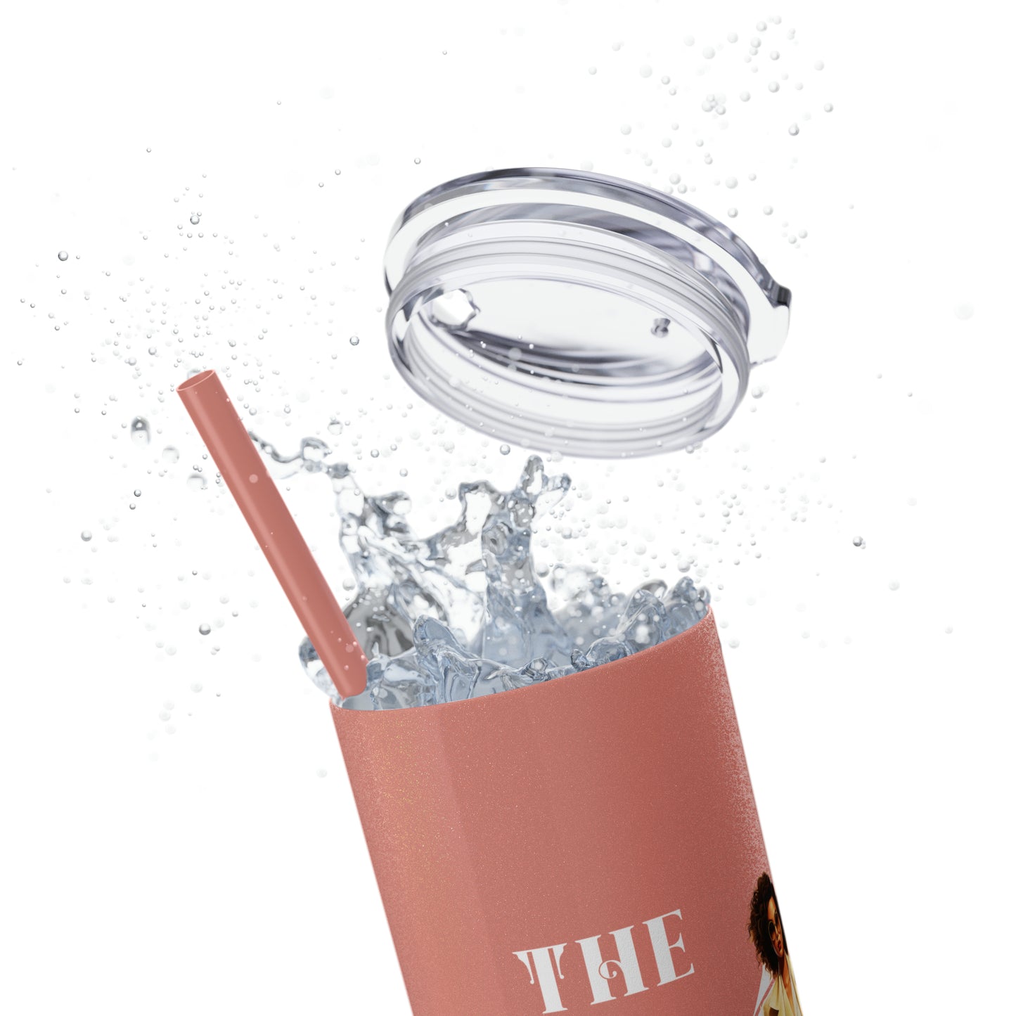 THE CEO: Lady Boss Graphic Skinny Tumbler with Straw, 20oz (Black, Black Glitter, Lilac, Magic Pink, Blush Pink, & Dusty Rose - All Glitter Finishes)