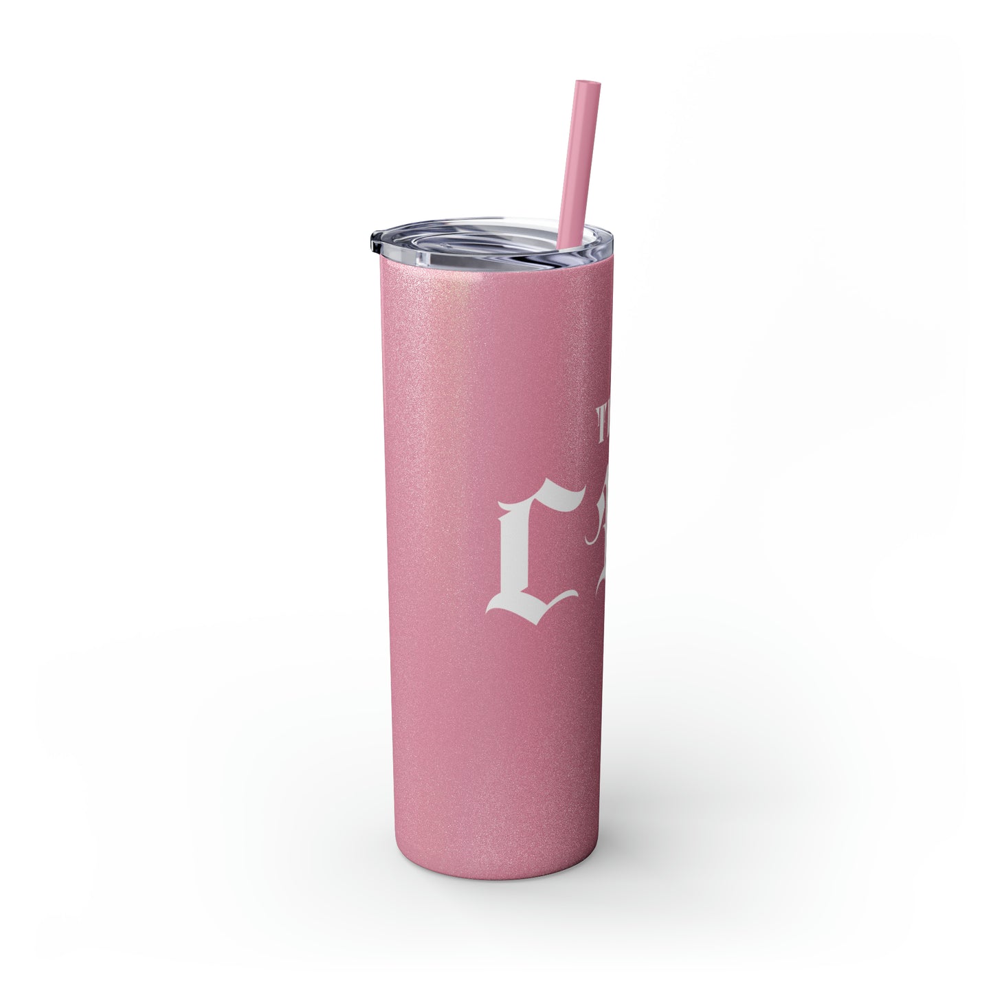THE CEO: Lady Boss Graphic Skinny Tumbler with Straw, 20oz (Black, Black Glitter, Lilac, Magic Pink, Blush Pink, & Dusty Rose - All Glitter Finishes)