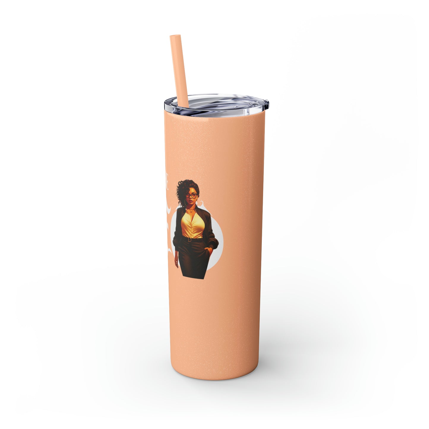 THE CEO: Lady Boss Graphic Skinny Tumbler with Straw, 20oz (Black, Black Glitter, Lilac, Magic Pink, Blush Pink, & Dusty Rose - All Glitter Finishes)