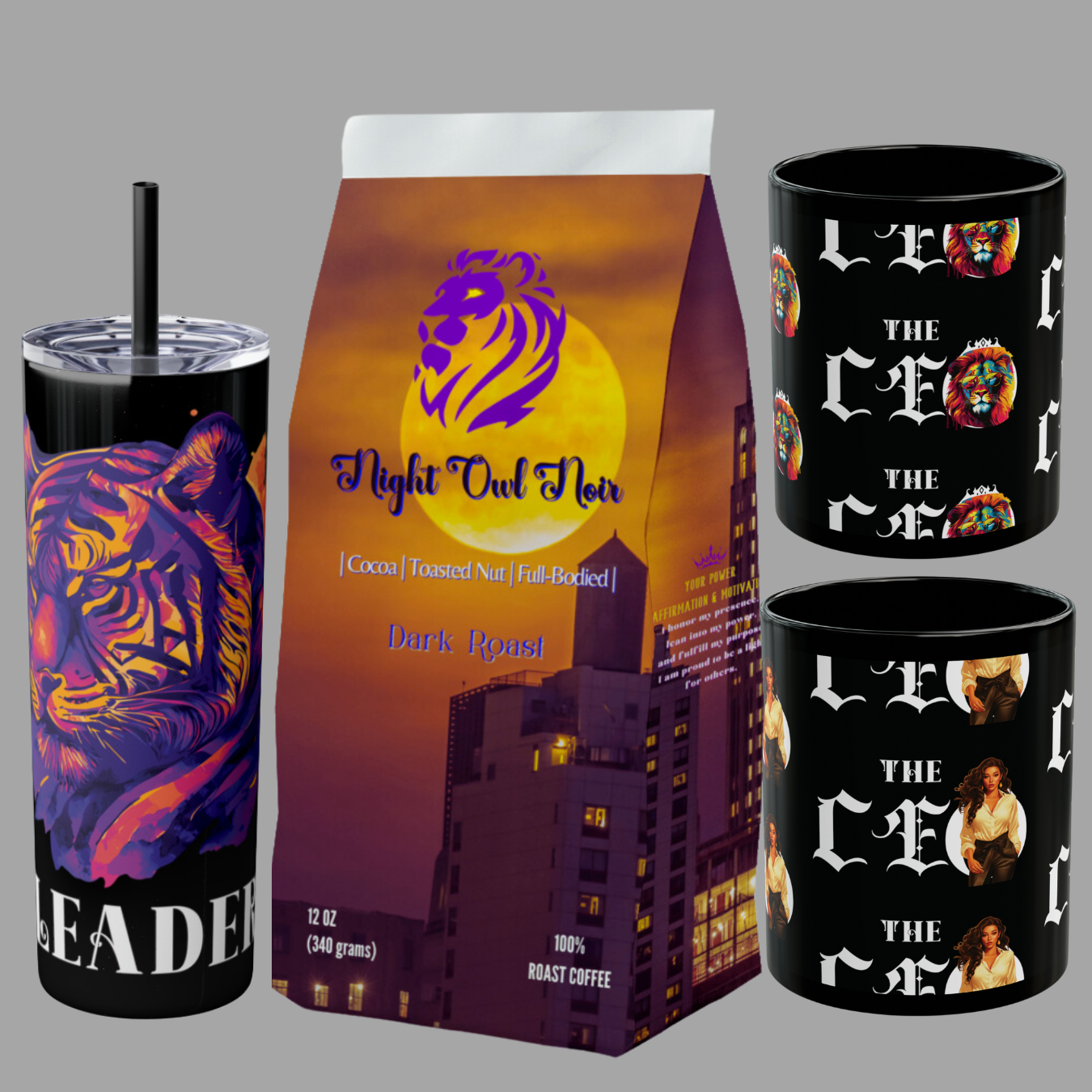 Dark Roast Coffee, 12oz: Night Owl Noir (Notes of | Cocoa | Toasted Nut | Full-Bodied|)