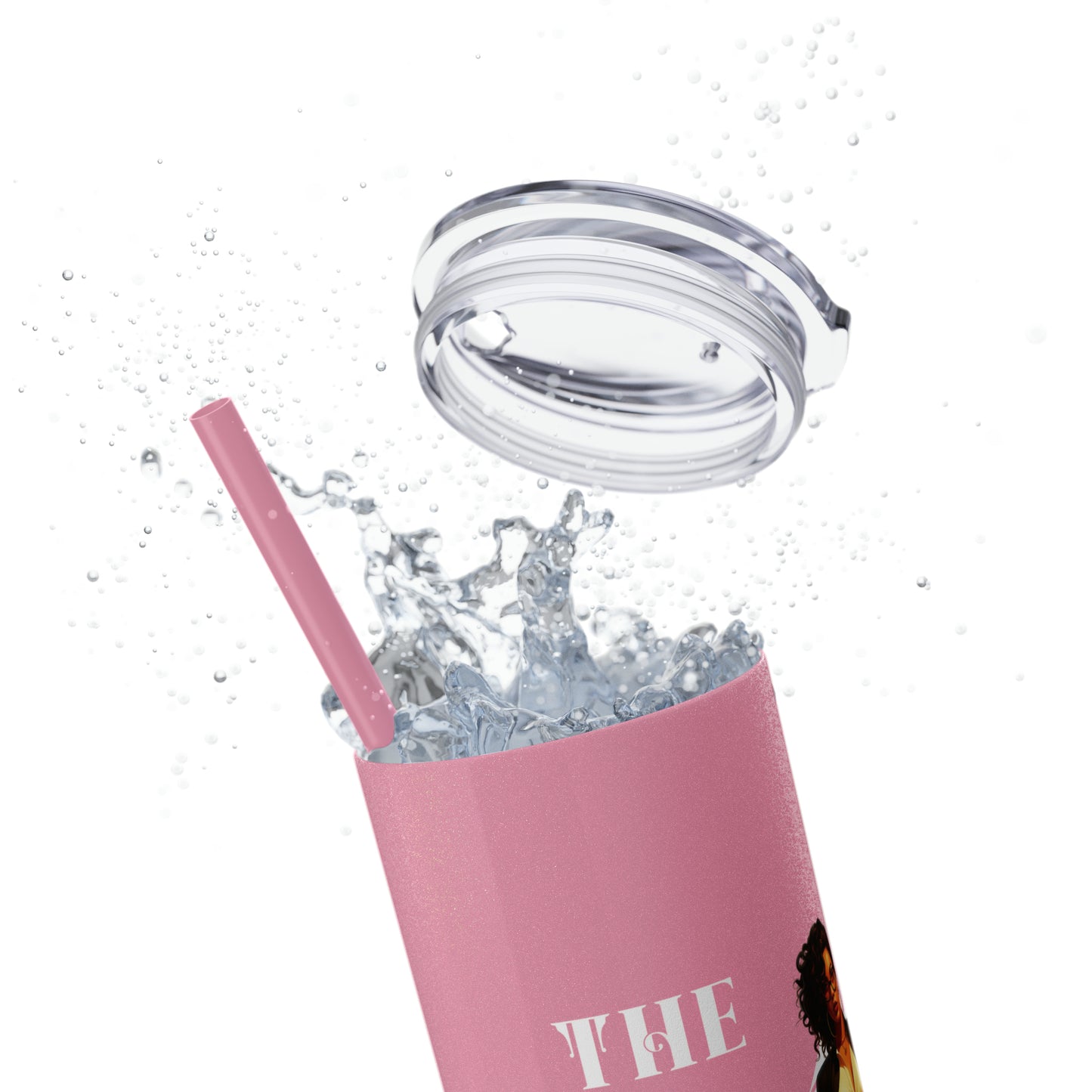 THE CEO: Lady Boss Graphic Skinny Tumbler with Straw, 20oz (Black, Black Glitter, Lilac, Magic Pink, Blush Pink, & Dusty Rose - All Glitter Finishes)