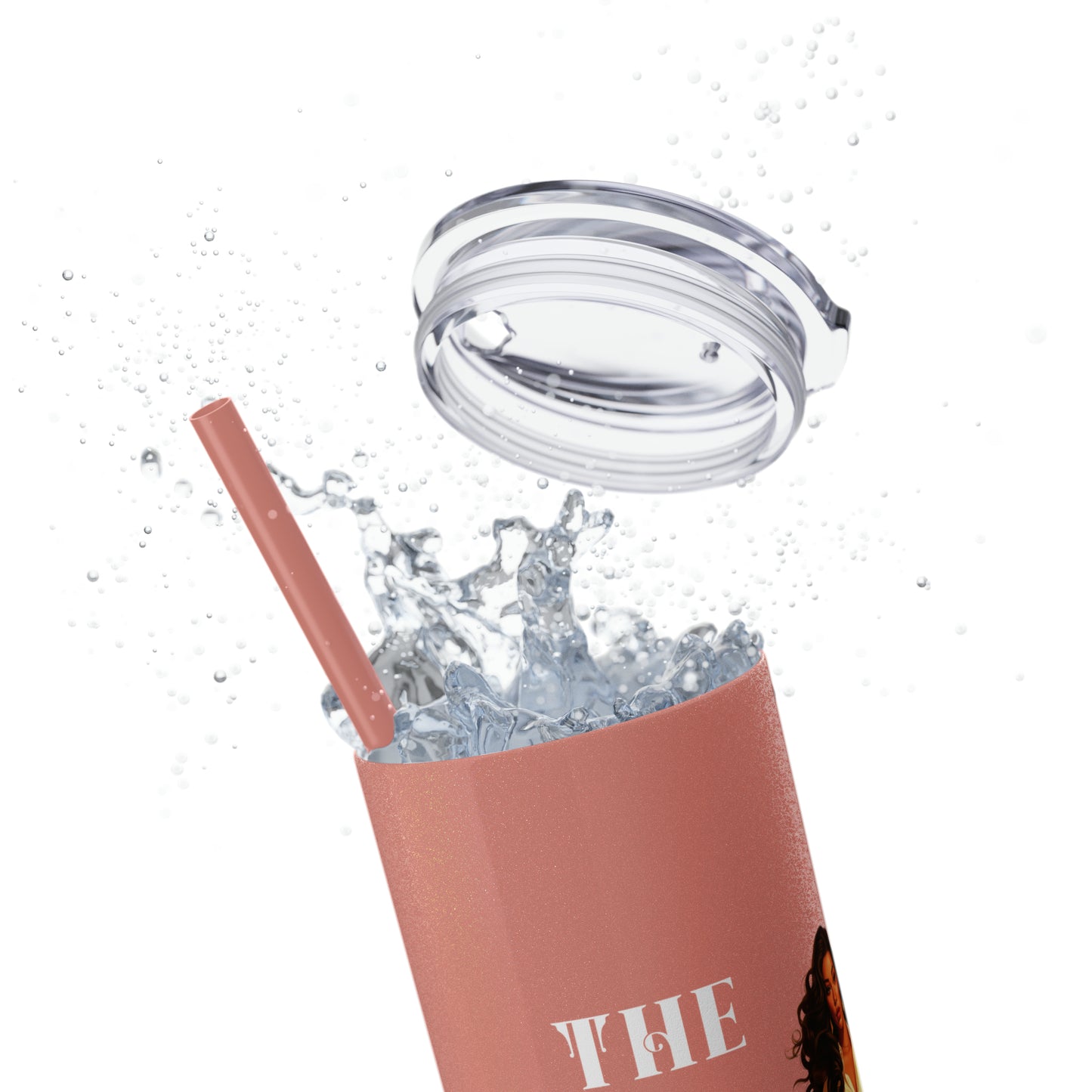 THE CEO: Lady Boss Graphic Skinny Tumbler with Straw, 20oz (Black, Black Glitter, Lilac, Magic Pink, Blush Pink, Dusty Rose - All Glitter Finishes)