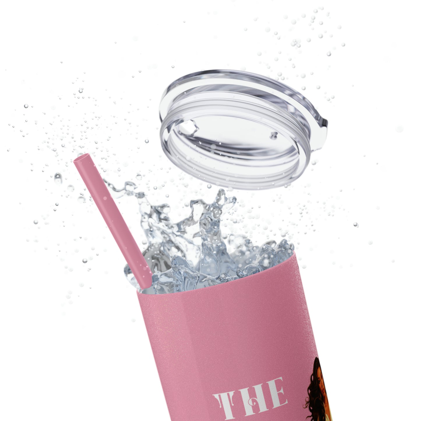 THE CEO: Lady Boss Graphic Skinny Tumbler with Straw, 20oz (Black, Black Glitter, Lilac, Magic Pink, Blush Pink, Dusty Rose - All Glitter Finishes)