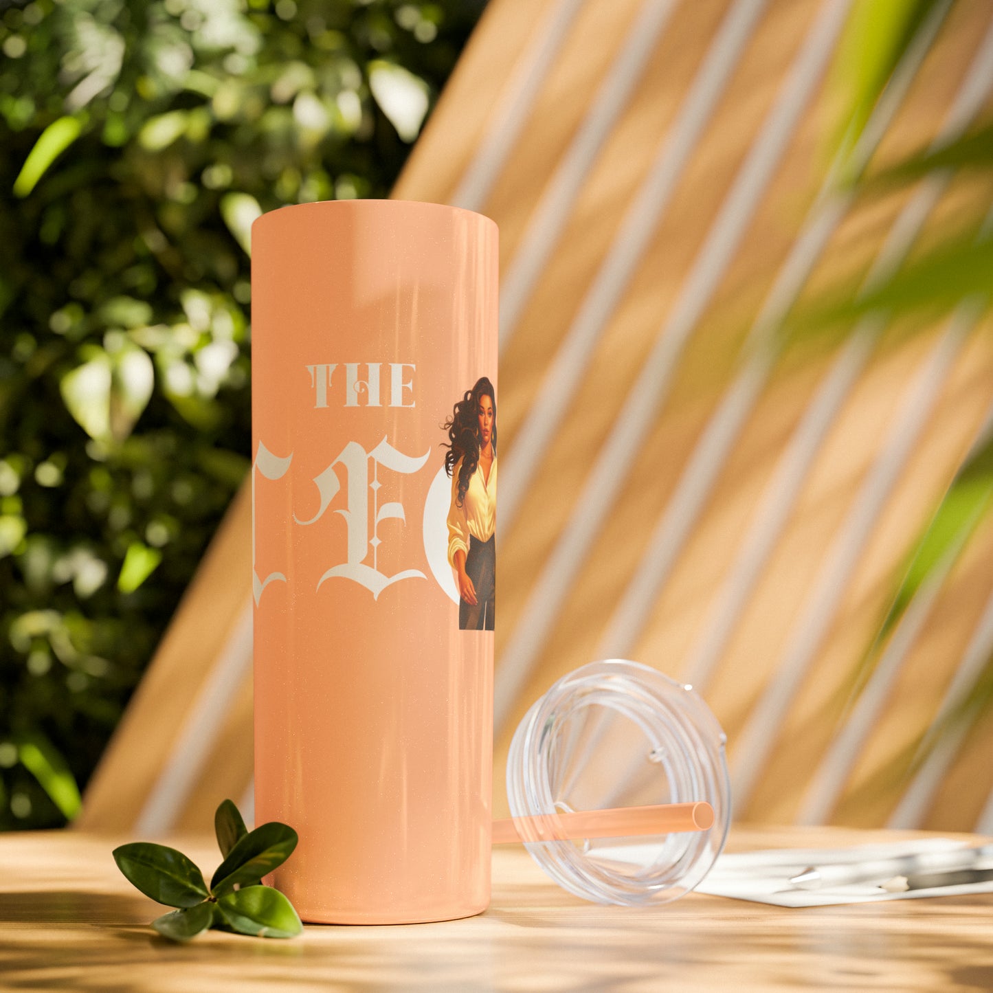 THE CEO: Lady Boss Graphic Skinny Tumbler with Straw, 20oz (Black, Black Glitter, Lilac, Magic Pink, Blush Pink, Dusty Rose - All Glitter Finishes)