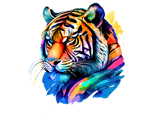 HEALER: Tiger Graphic Skinny Tumbler with Straw, 20oz (Black Matte Finish or Black Glitter Glossy Finish)