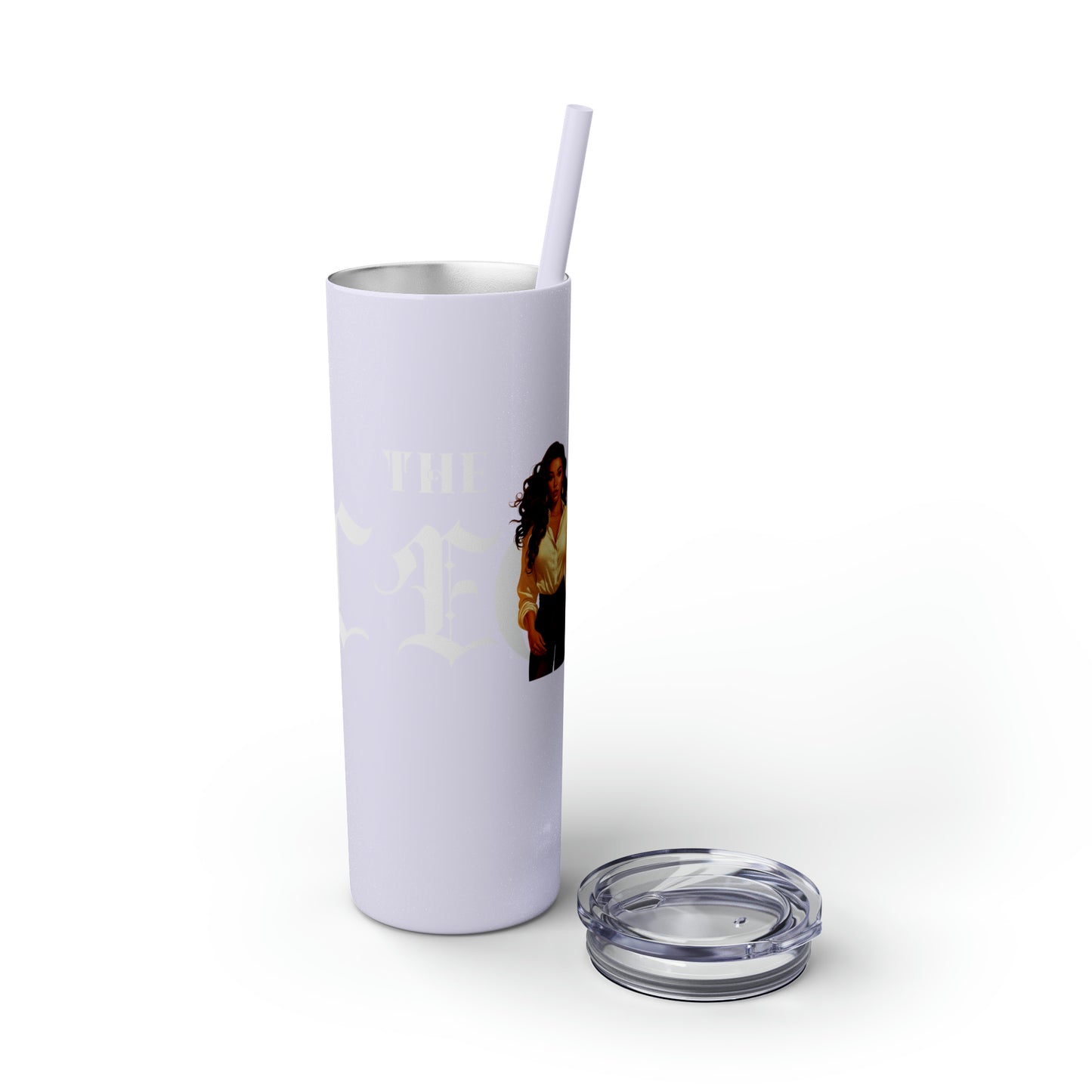 THE CEO: Lady Boss Graphic Skinny Tumbler with Straw, 20oz (Black, Black Glitter, Lilac, Magic Pink, Blush Pink, Dusty Rose - All Glitter Finishes)