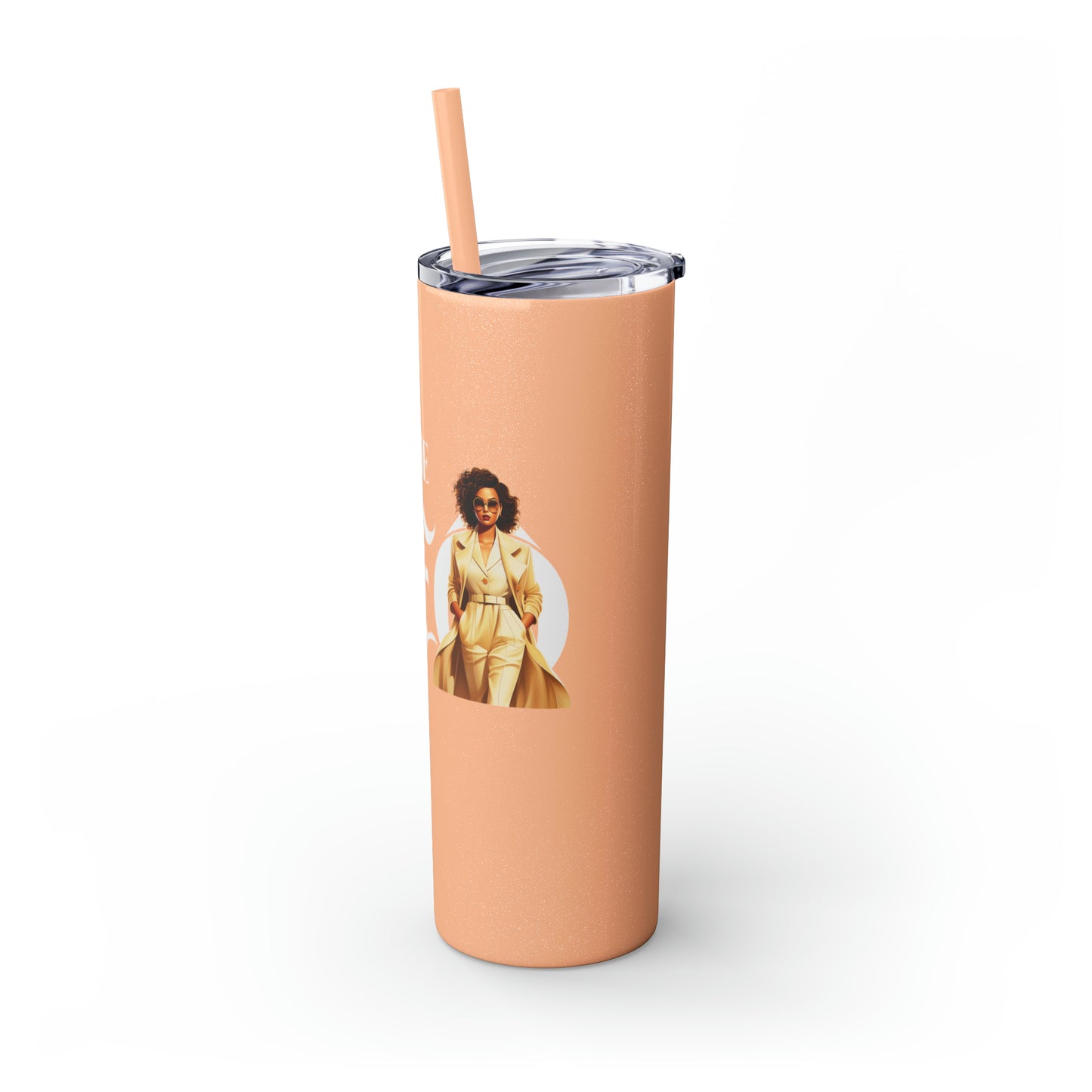THE CEO: Lady Boss Graphic Skinny Tumbler with Straw, 20oz (Black, Black Glitter, Lilac, Magic Pink, Blush Pink, & Dusty Rose - All Glitter Finishes)