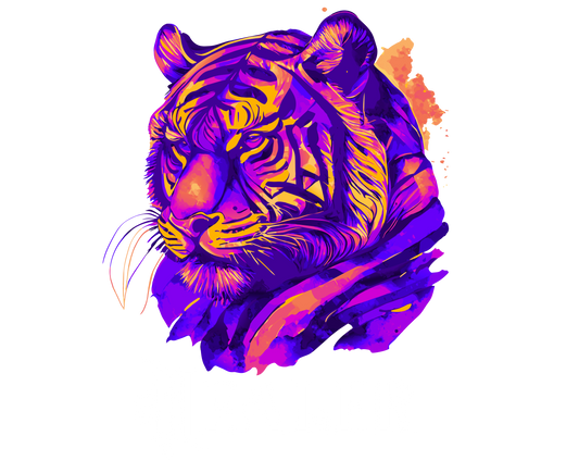 HEALER: Tiger Graphic Skinny Tumbler with Straw, 20oz (Black Matte Finish or Black Glitter Glossy Finish)