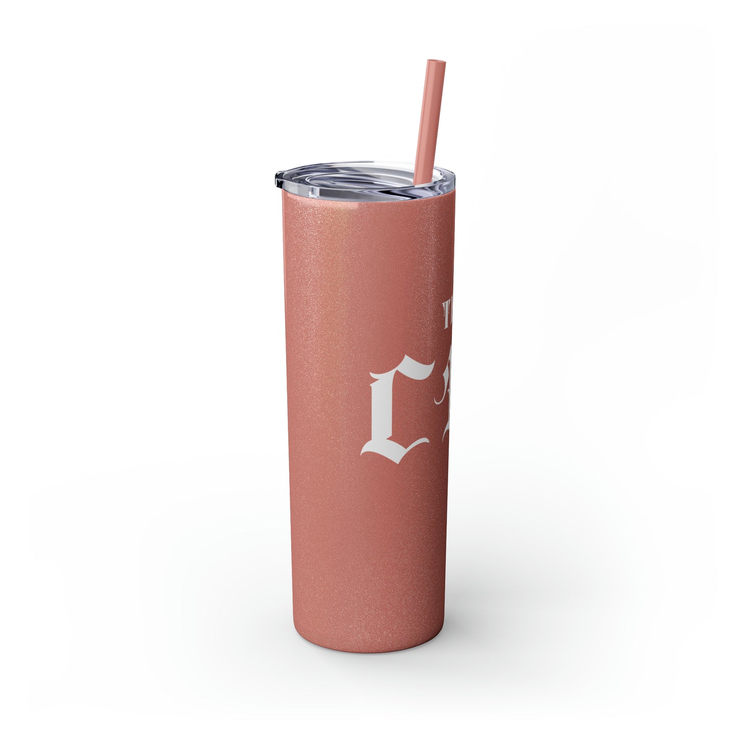 THE CEO: Lady Boss Graphic Skinny Tumbler with Straw, 20oz (Black, Black Glitter, Lilac, Magic Pink, Blush Pink, & Dusty Rose - All Glitter Finishes)