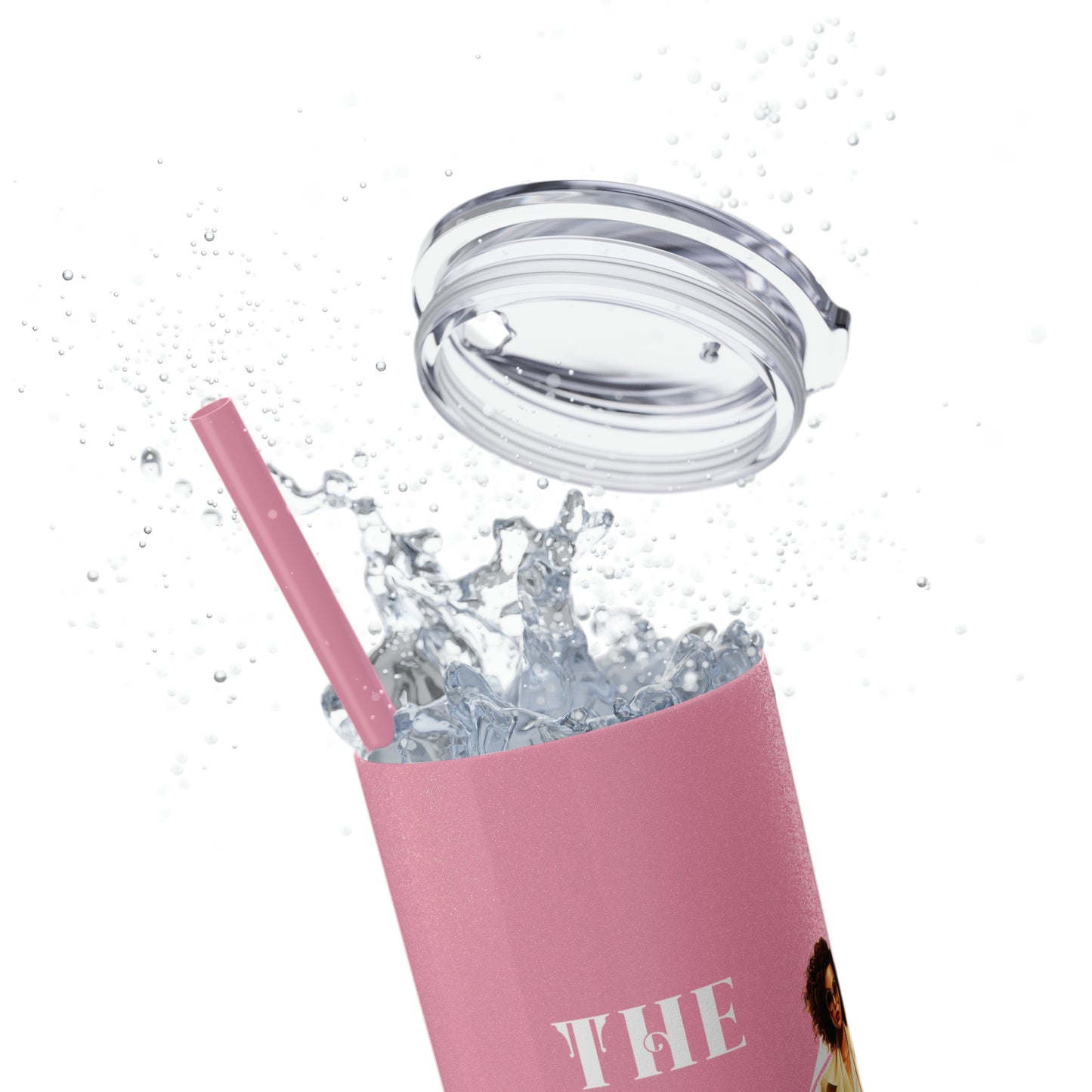 THE CEO: Lady Boss Graphic Skinny Tumbler with Straw, 20oz (Black, Black Glitter, Lilac, Magic Pink, Blush Pink, & Dusty Rose - All Glitter Finishes)