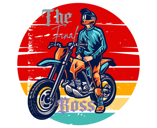 The Final Boss: Motocross Biker Graphic Trucker Cap