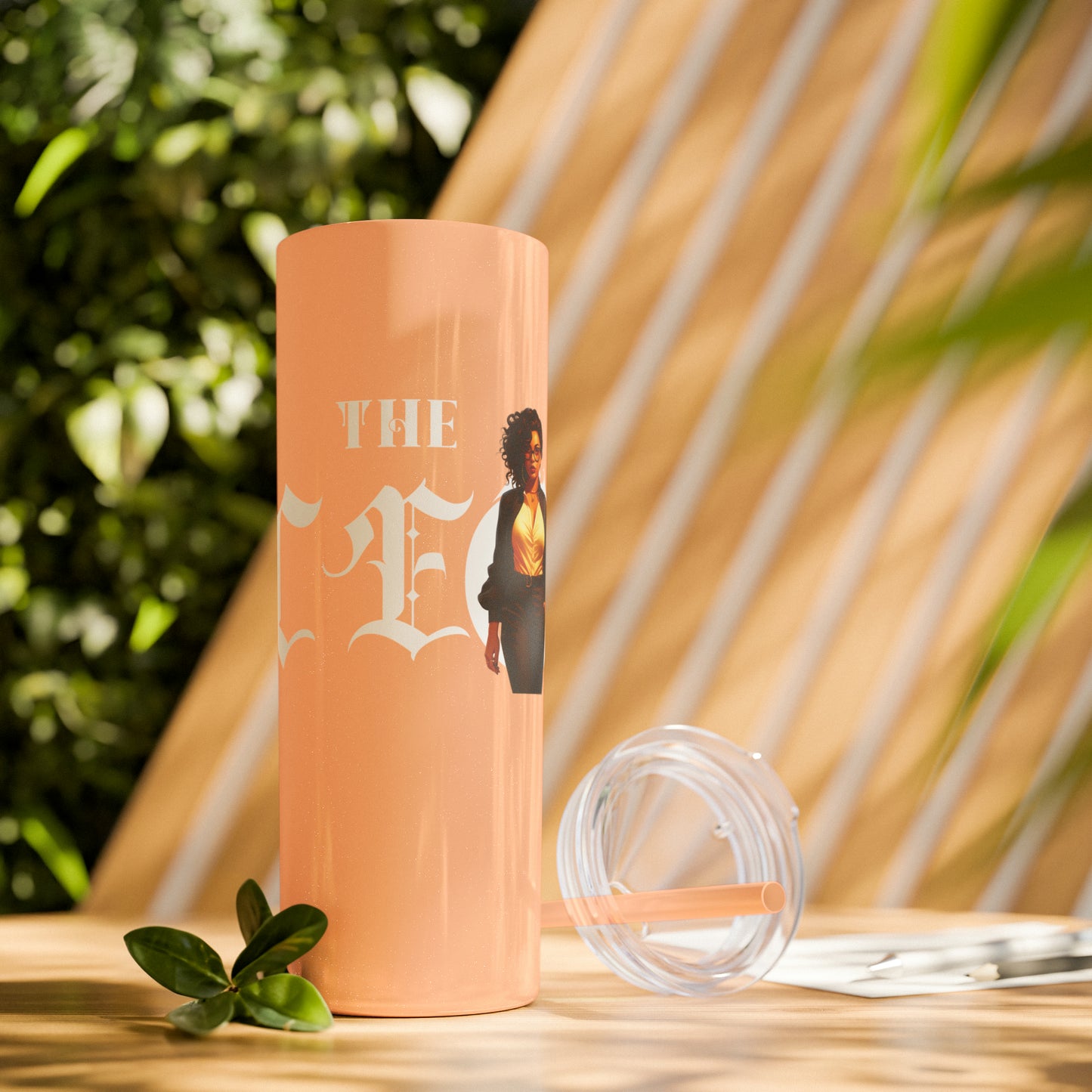 THE CEO: Lady Boss Graphic Skinny Tumbler with Straw, 20oz (Black, Black Glitter, Lilac, Magic Pink, Blush Pink, & Dusty Rose - All Glitter Finishes)