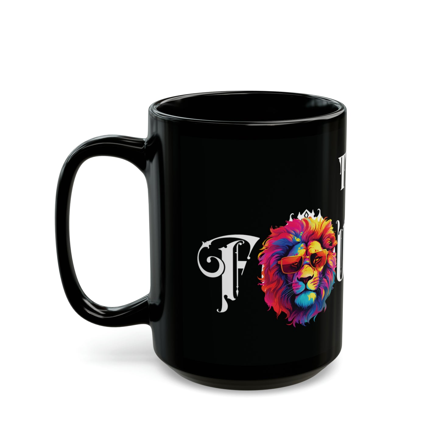 The Founder: Lion Graphic Glossy Black Mug (11oz, 15oz)