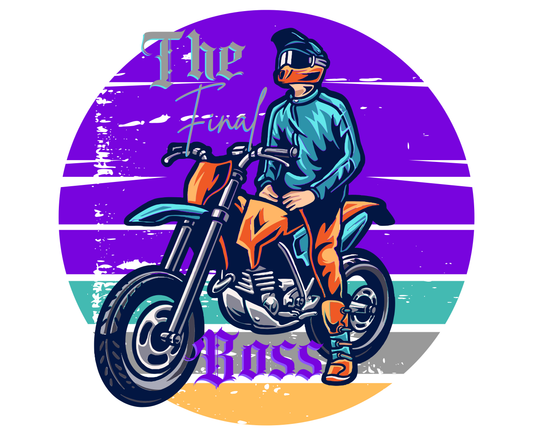The Final Boss: Motocross Biker Graphic Trucker Cap