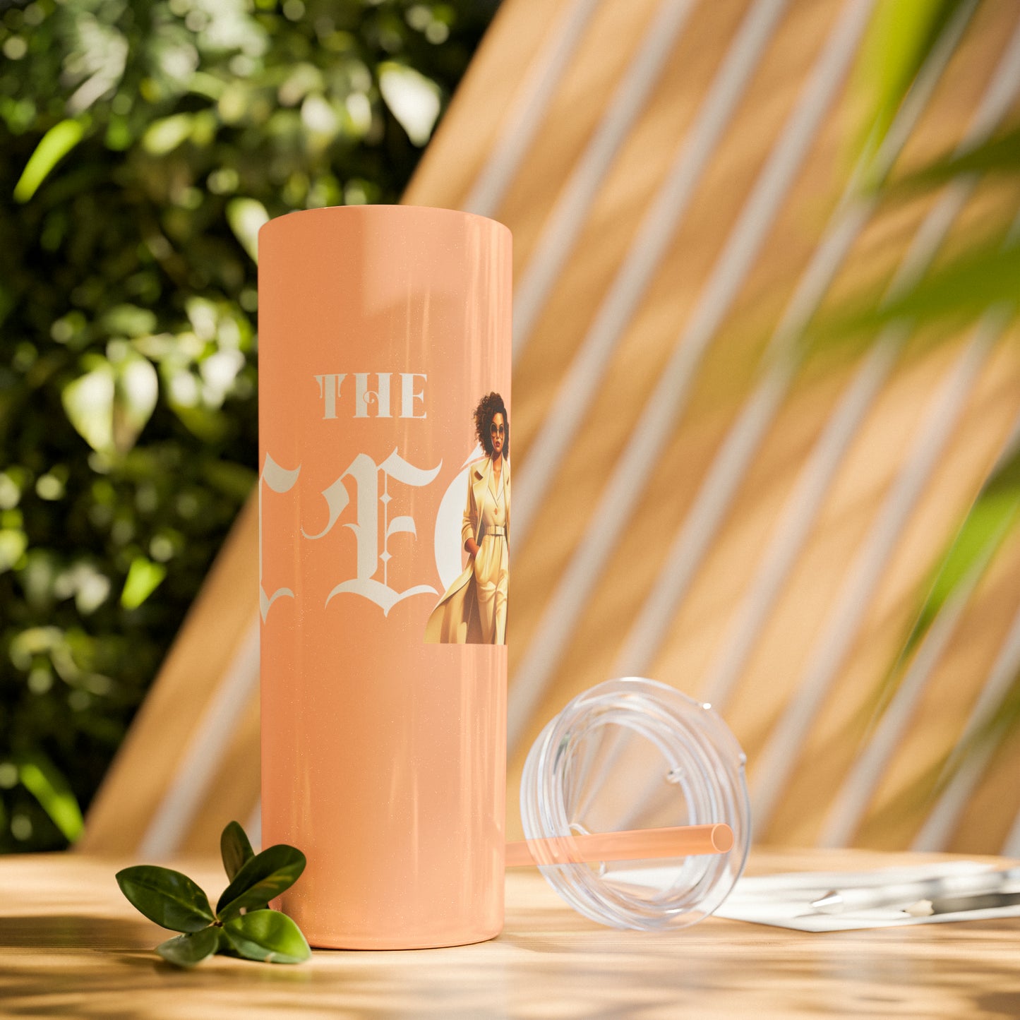 THE CEO: Lady Boss Graphic Skinny Tumbler with Straw, 20oz (Black, Black Glitter, Lilac, Magic Pink, Blush Pink, & Dusty Rose - All Glitter Finishes)