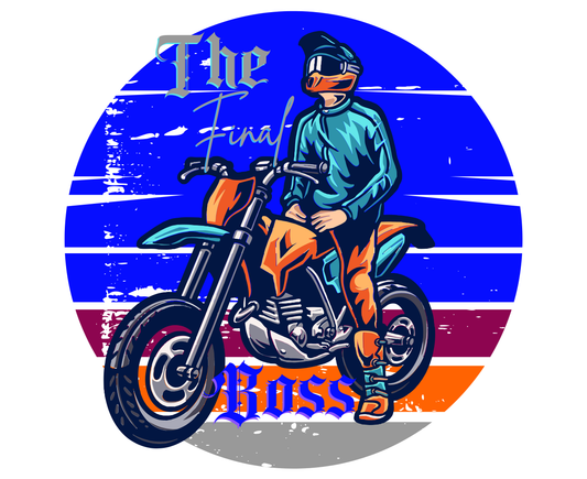 The Final Boss: Motocross Biker Graphic Trucker Cap