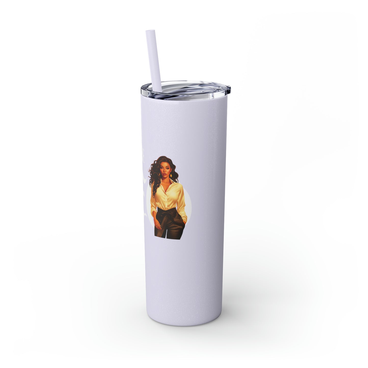 THE CEO: Lady Boss Graphic Skinny Tumbler with Straw, 20oz (Black, Black Glitter, Lilac, Magic Pink, Blush Pink, Dusty Rose - All Glitter Finishes)