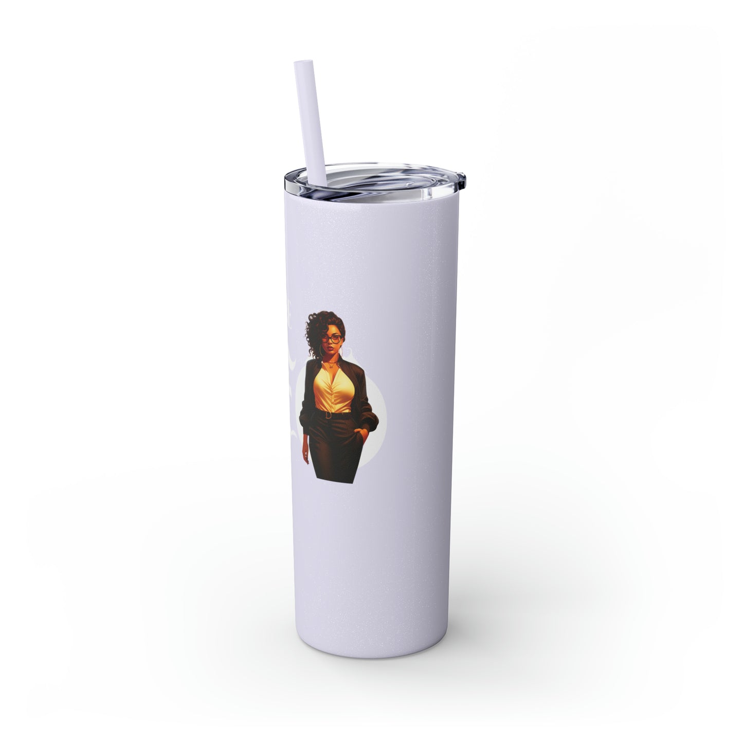 THE CEO: Lady Boss Graphic Skinny Tumbler with Straw, 20oz (Black, Black Glitter, Lilac, Magic Pink, Blush Pink, & Dusty Rose - All Glitter Finishes)