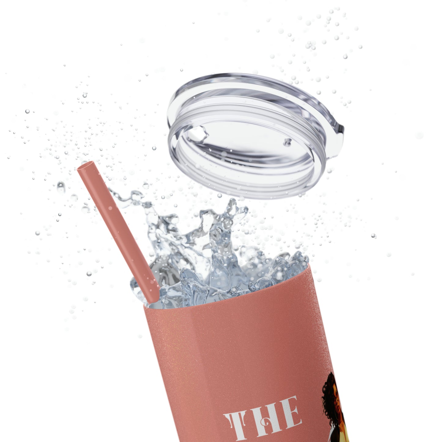 THE CEO: Lady Boss Graphic Skinny Tumbler with Straw, 20oz (Black, Black Glitter, Lilac, Magic Pink, Blush Pink, & Dusty Rose - All Glitter Finishes)