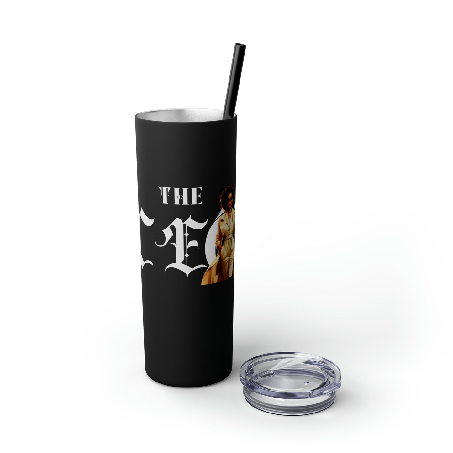 THE CEO: Lady Boss Graphic Skinny Tumbler with Straw, 20oz (Black, Black Glitter, Lilac, Magic Pink, Blush Pink, & Dusty Rose - All Glitter Finishes)