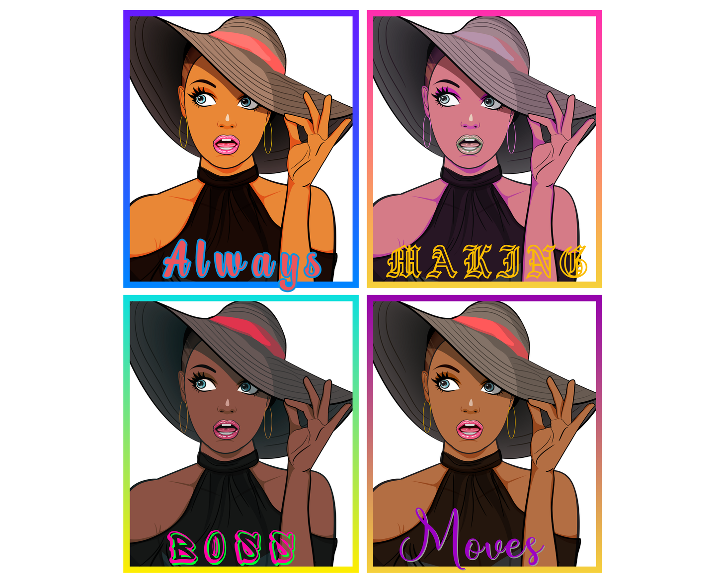 Always Making Boss Moves: Women's Flowy Crop Pop Art Comic Graphic Tee