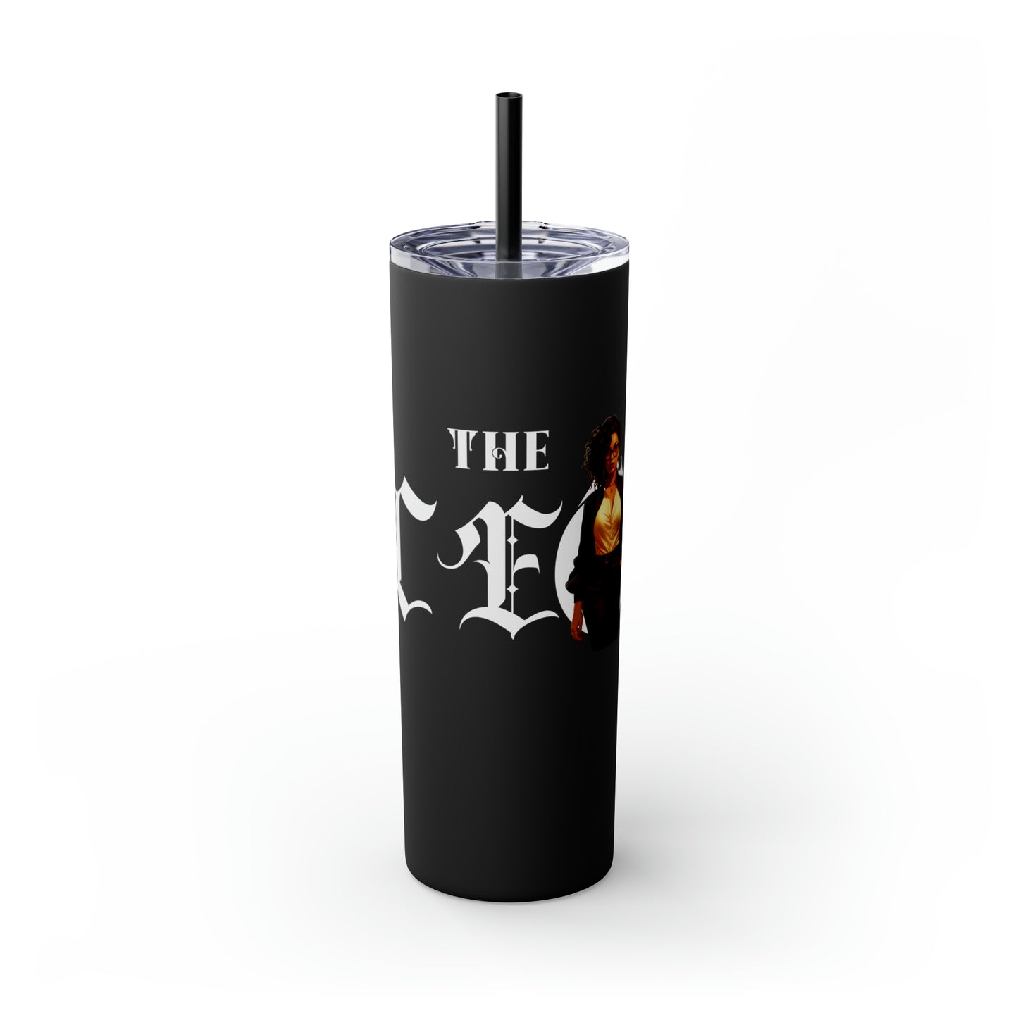 THE CEO: Lady Boss Graphic Skinny Tumbler with Straw, 20oz (Black, Black Glitter, Lilac, Magic Pink, Blush Pink, & Dusty Rose - All Glitter Finishes)