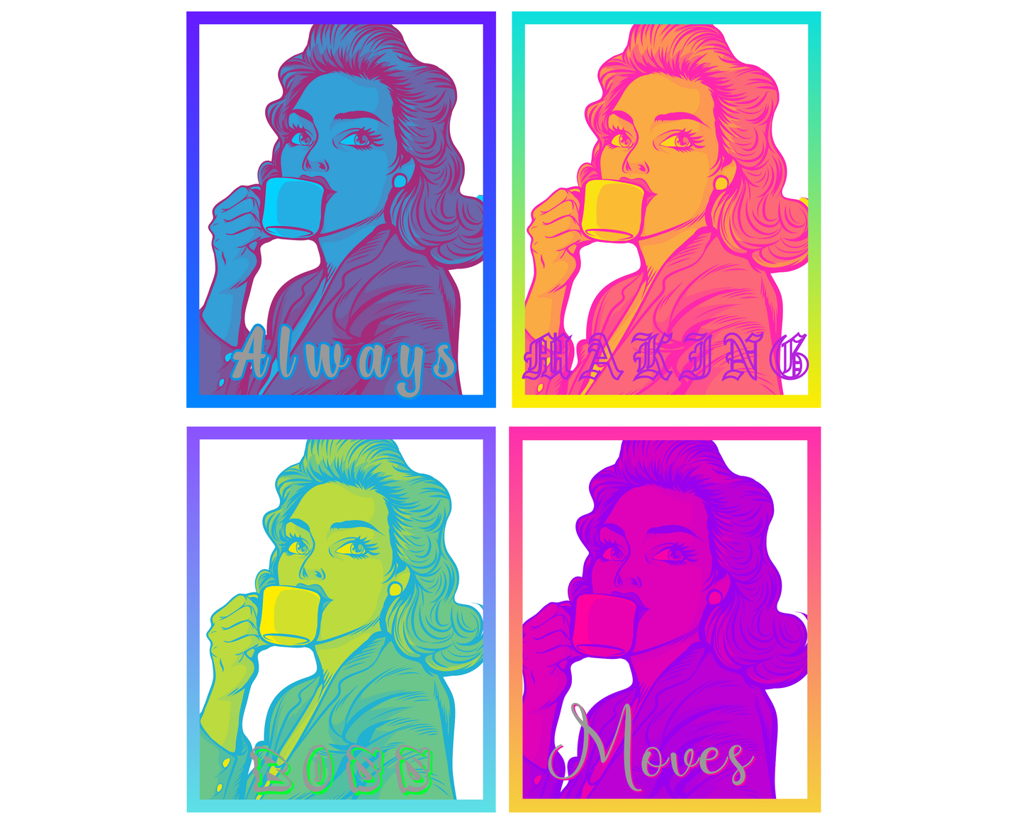 Always Making Boss Moves: Women's Flowy Crop Pop Art Comic Graphic Tee