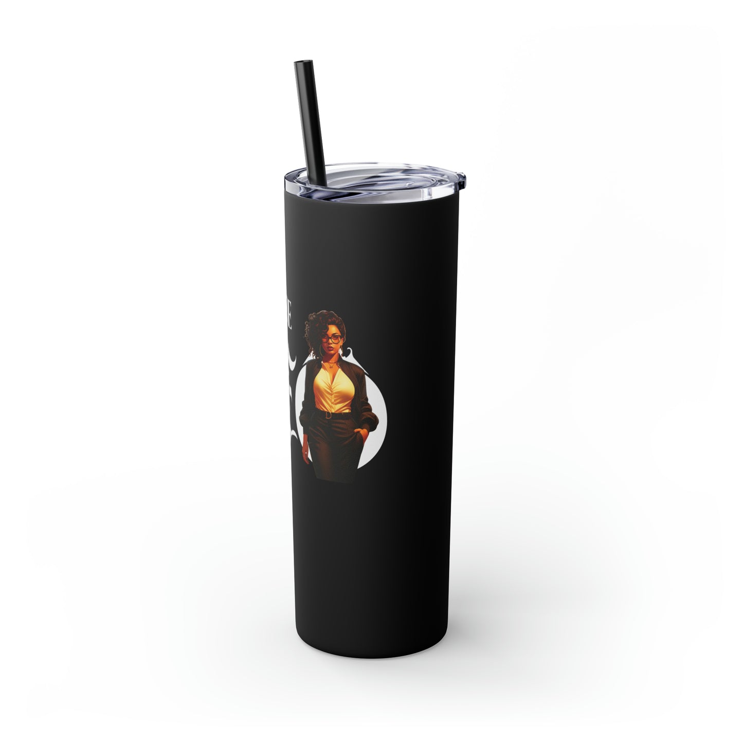 THE CEO: Lady Boss Graphic Skinny Tumbler with Straw, 20oz (Black, Black Glitter, Lilac, Magic Pink, Blush Pink, & Dusty Rose - All Glitter Finishes)
