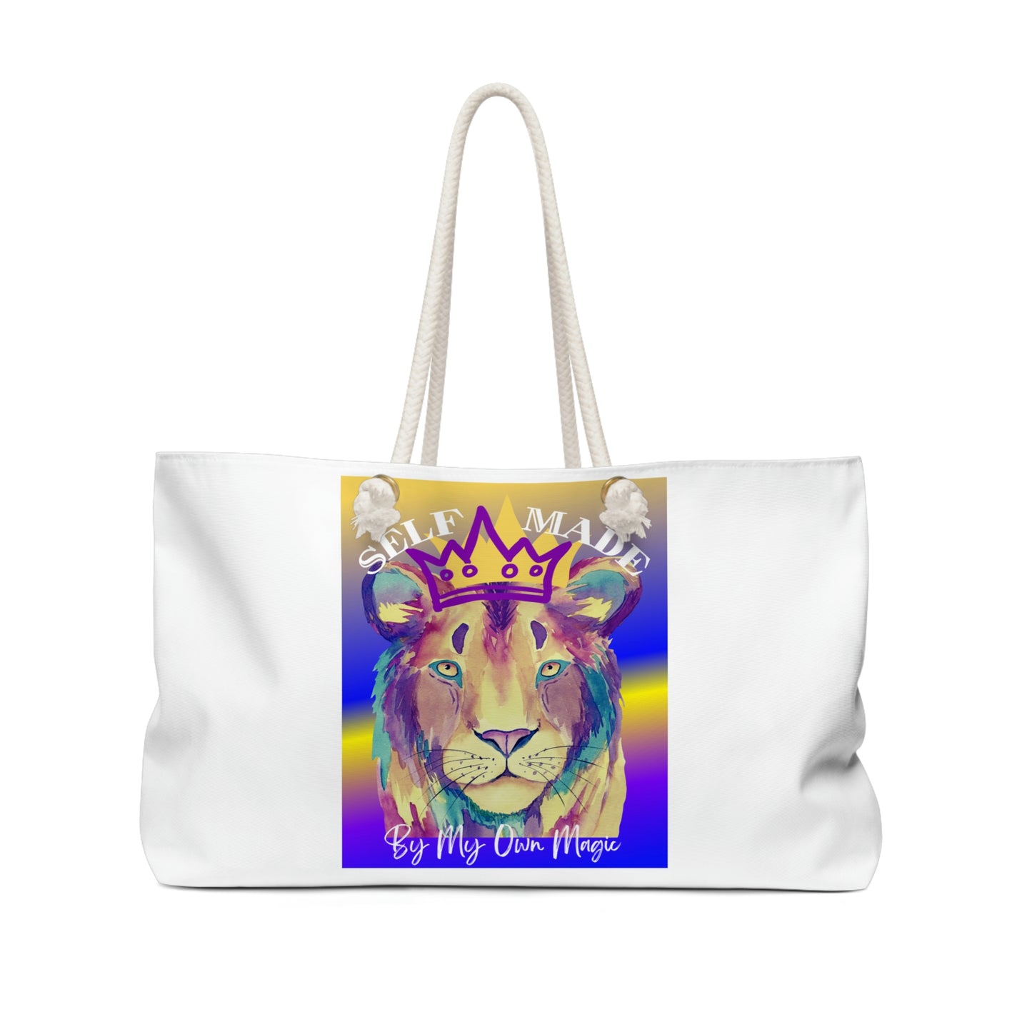 The Emblem Artwork: Weekender Bag in White (2-Sided Design)
