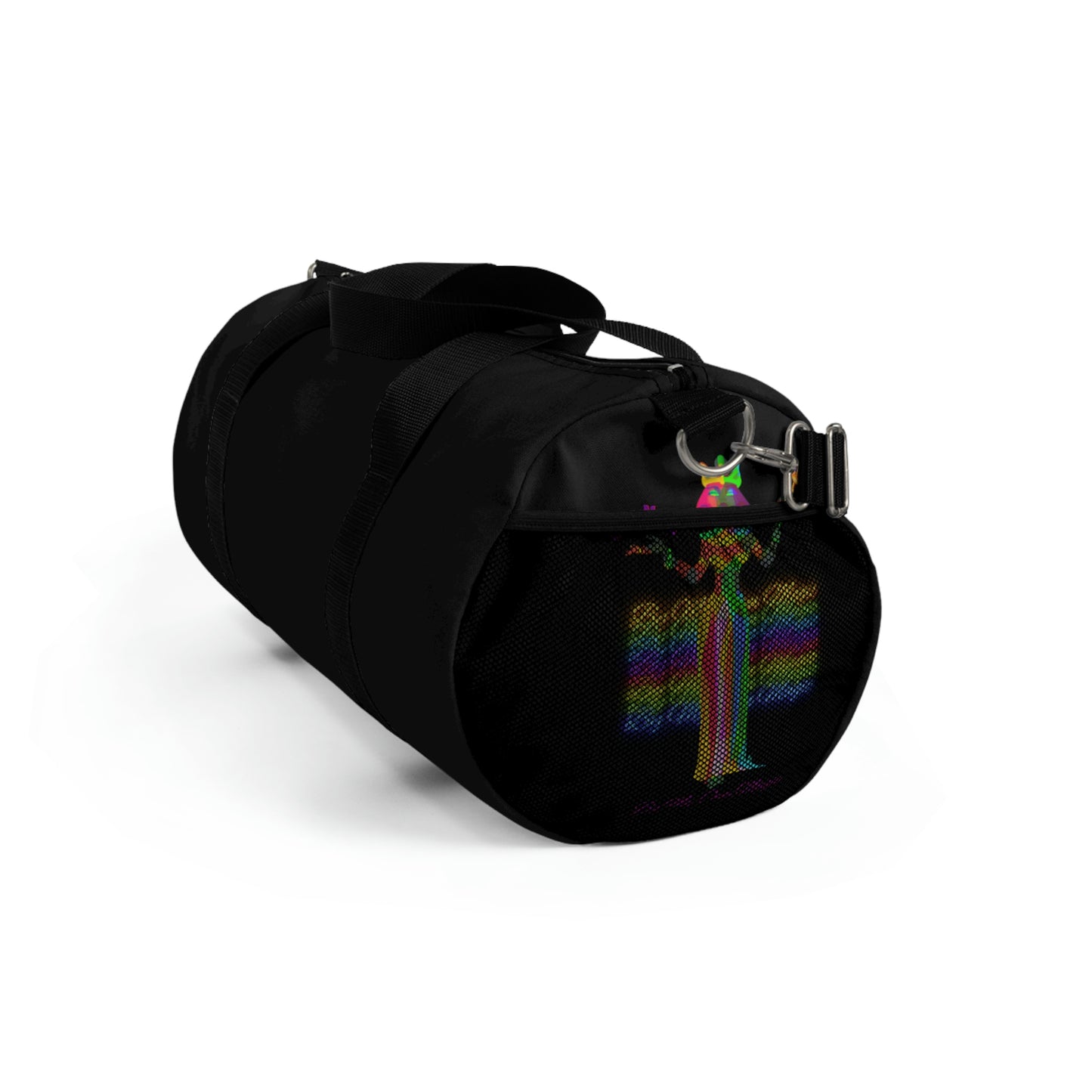 Durable Duffel Bag: The Psychedelic Empress Neon Sign in Royal Purple