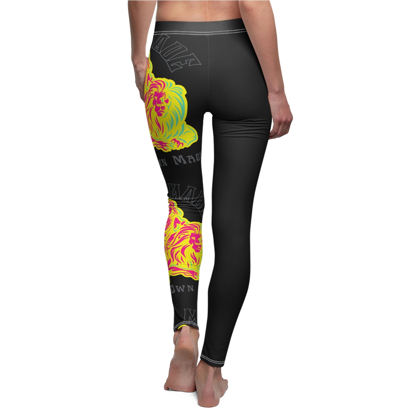 Retro Lady and Lion in Elite Pink (Black)