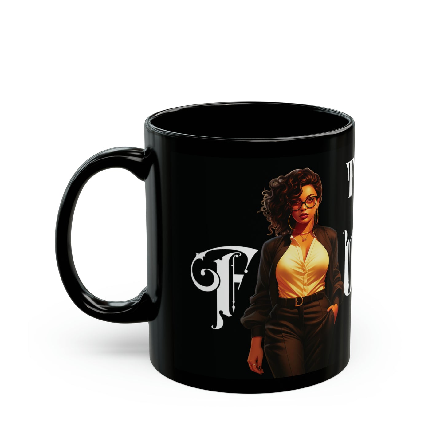 The Founder: Lady Boss Graphic Glossy Black Mug (11oz, 15oz)