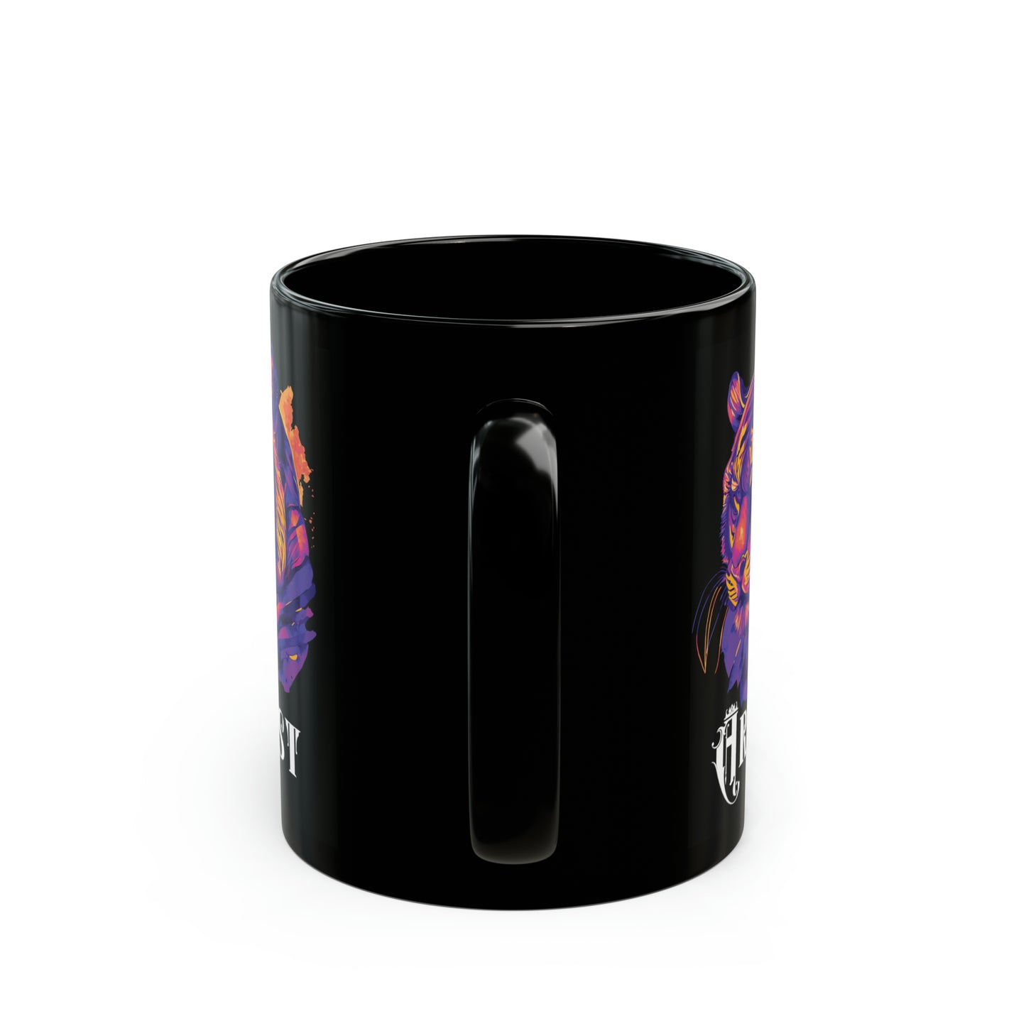 ARTIST: Tiger Graphic Glossy Black Mug (11oz, 15oz)