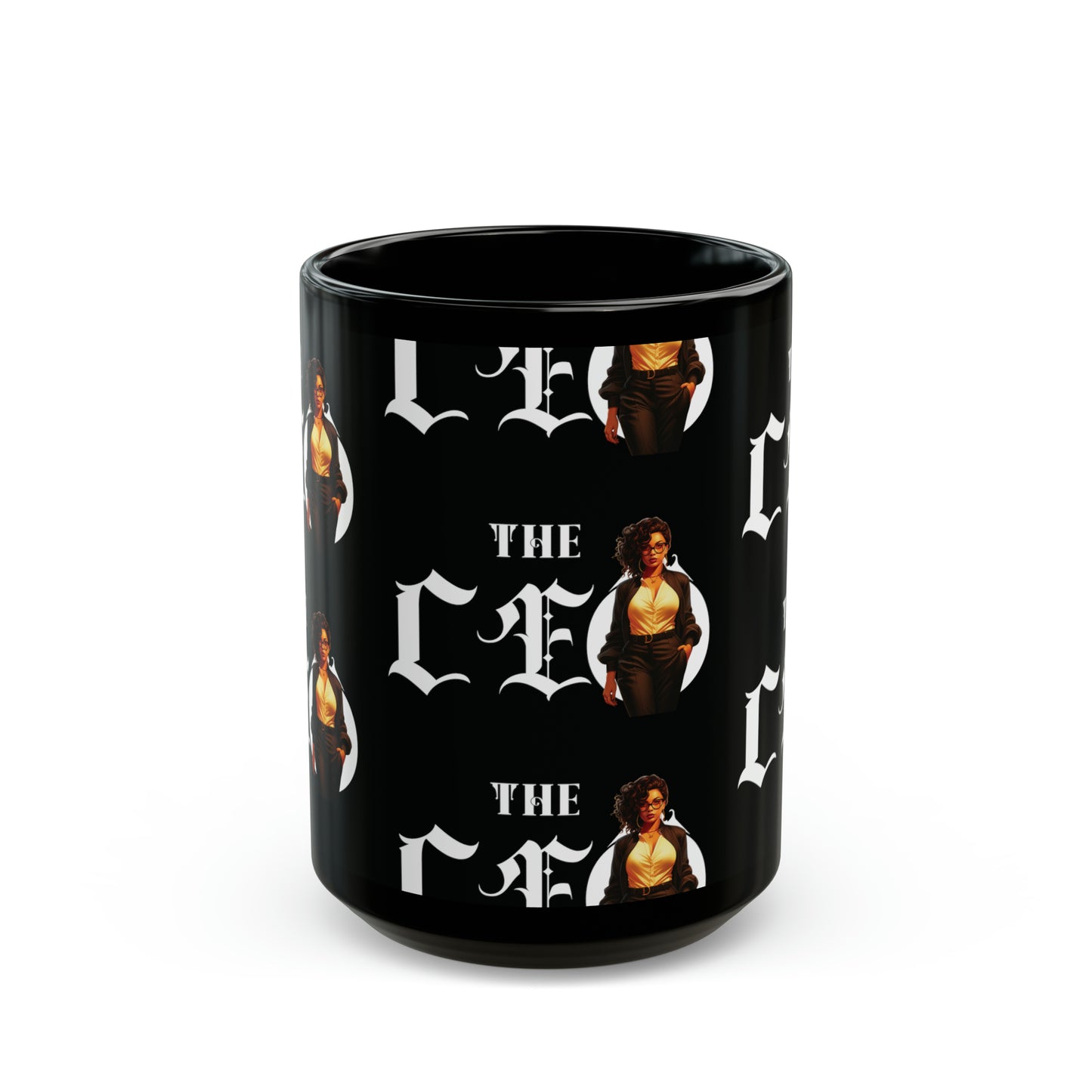 The CEO: Lady Boss Graphic Glossy Black Mug (11oz, 15oz)