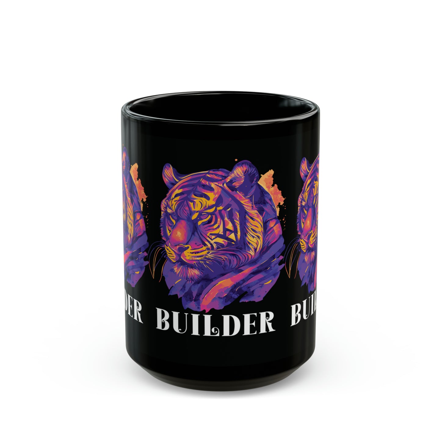 BUILDER: Tiger Graphic Glossy Black Mug (11oz, 15oz)