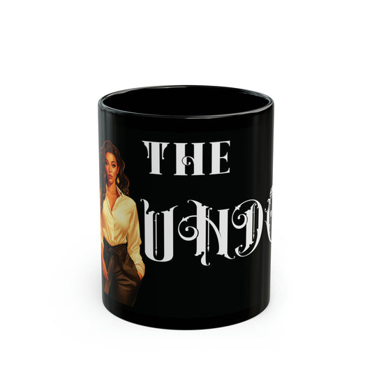 The Founder: Lady Boss Graphic Glossy Black Mug (11oz, 15oz)