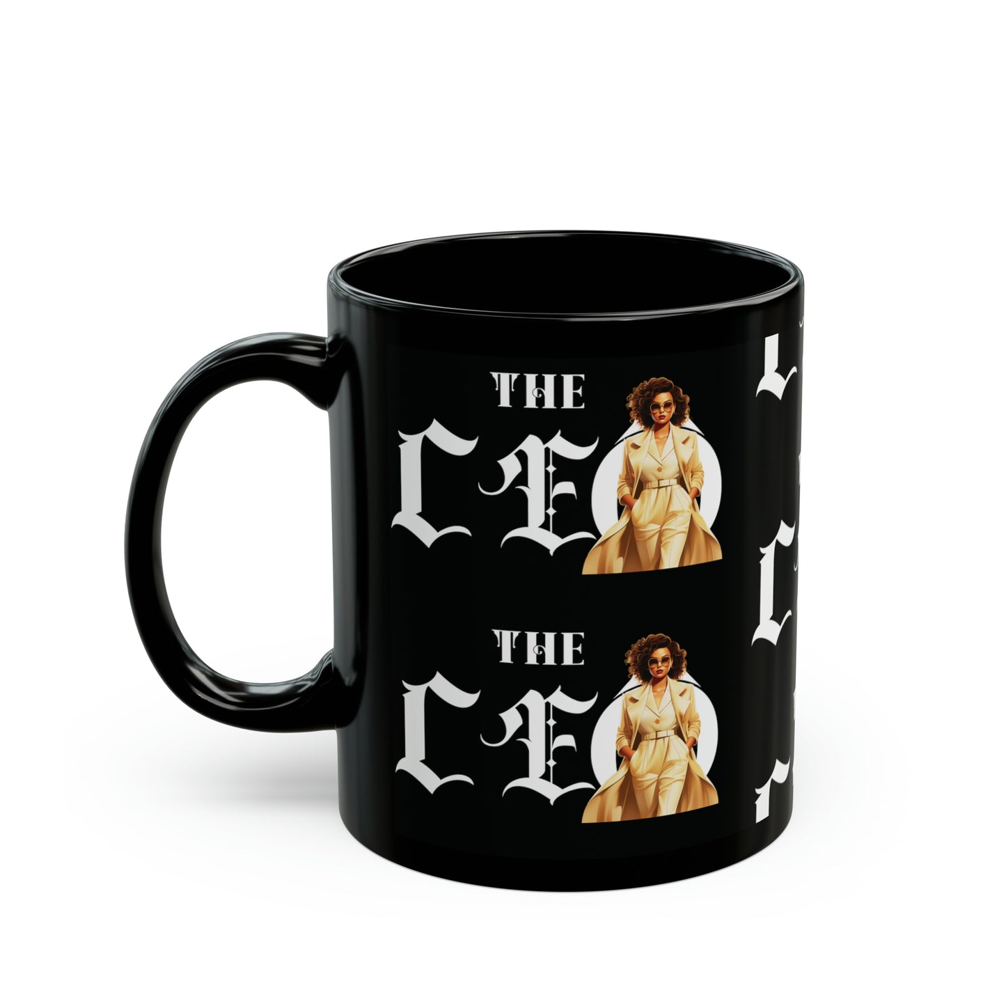 The CEO: Lady Boss Graphic Glossy Black Mug (11oz, 15oz)