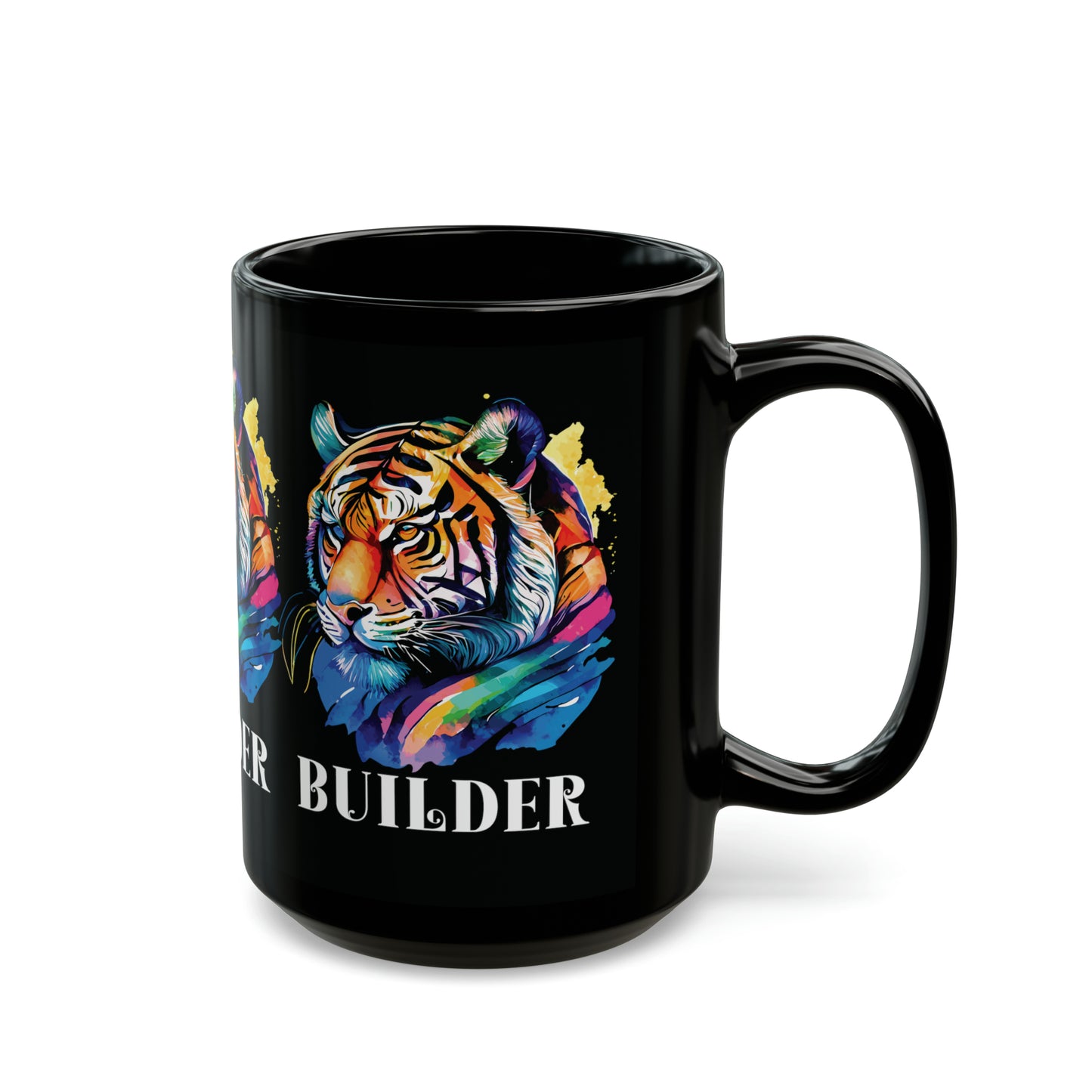 BUILDER: Tiger Graphic Glossy Black Mug (11oz, 15oz)