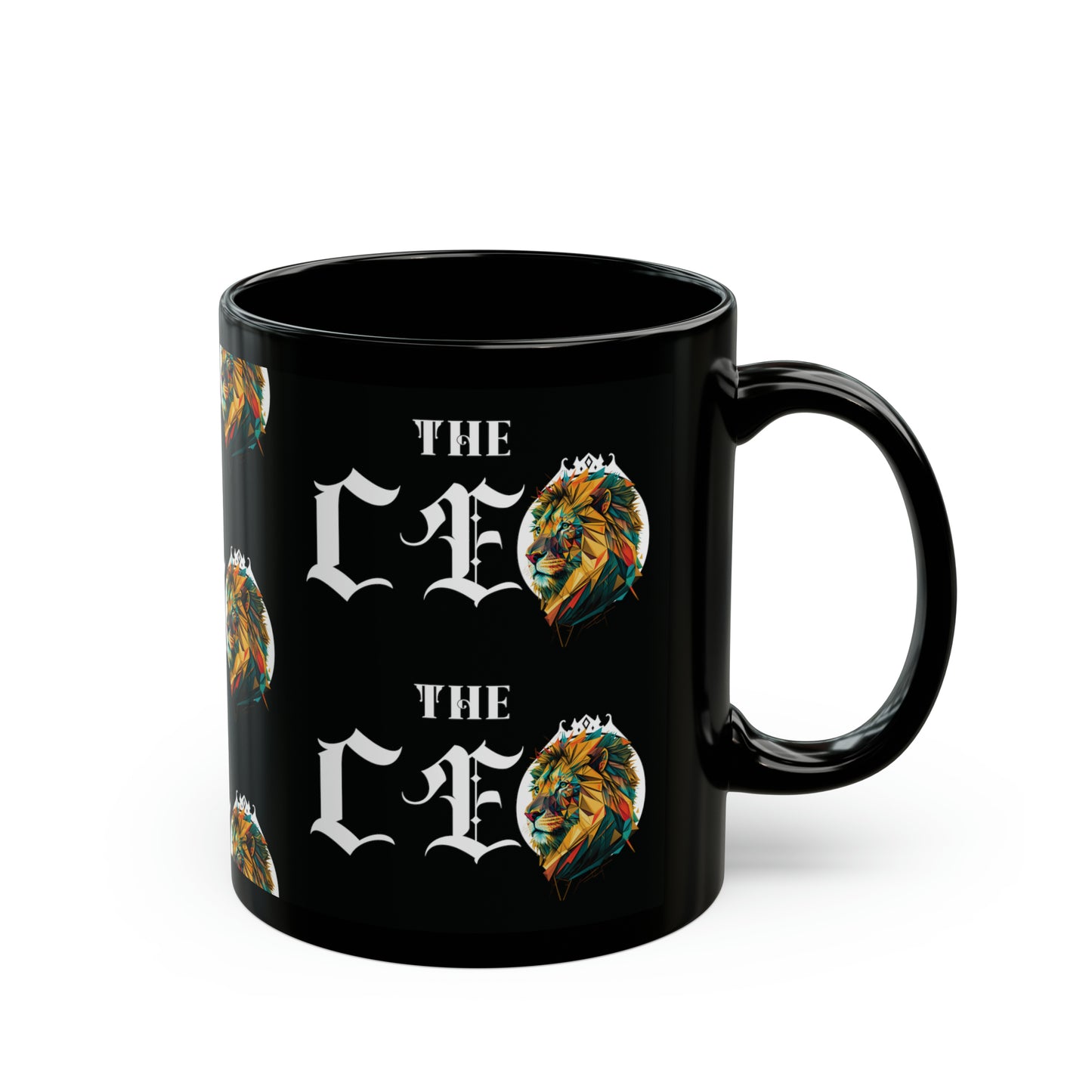 The CEO: Lion Graphic Glossy Black Mug (11oz, 15oz)