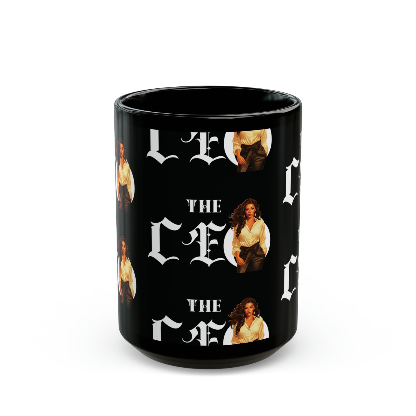 The CEO: Lady Boss Graphic Glossy Black Mug (11oz, 15oz)