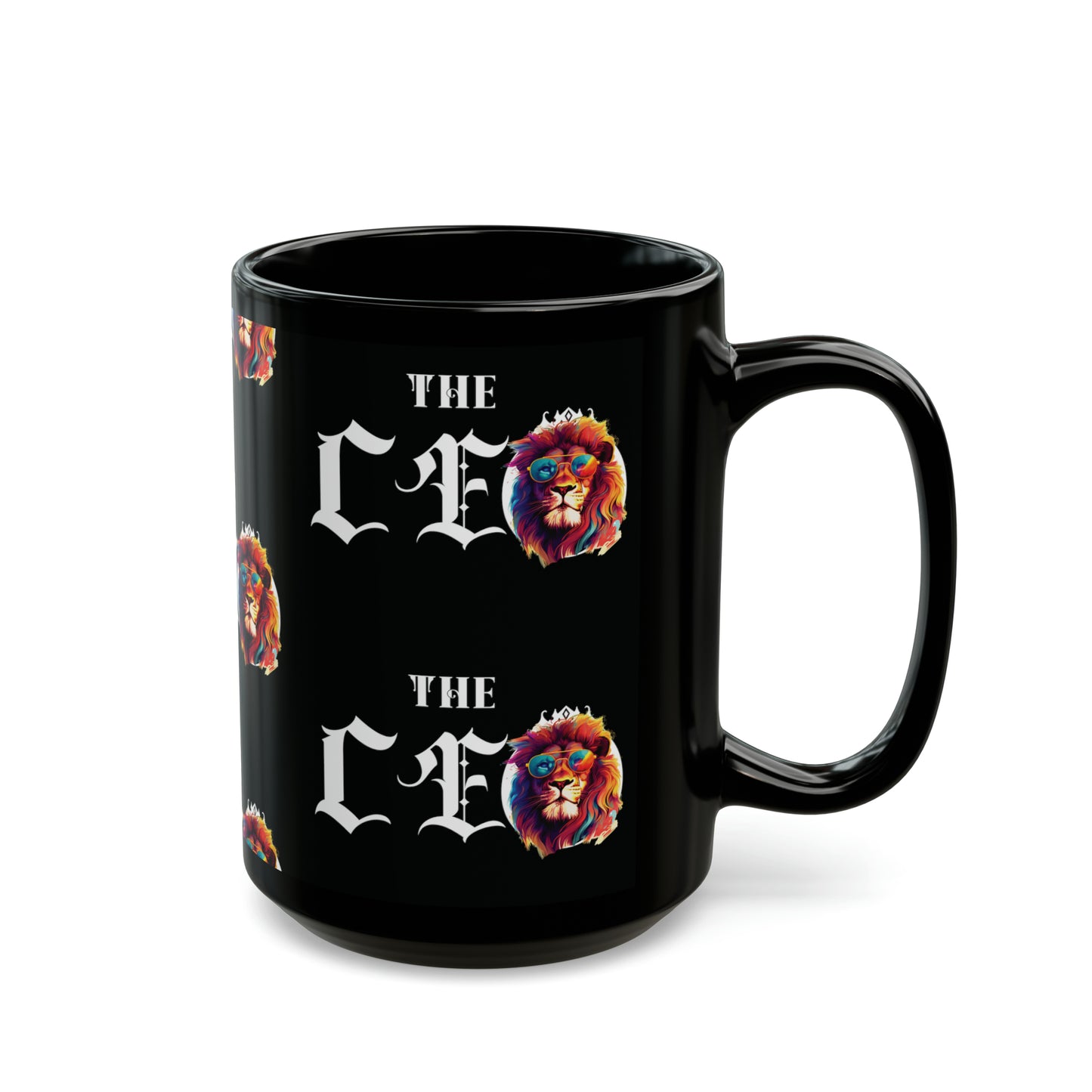 The CEO: Lion Graphic Glossy Black Mug (11oz, 15oz)