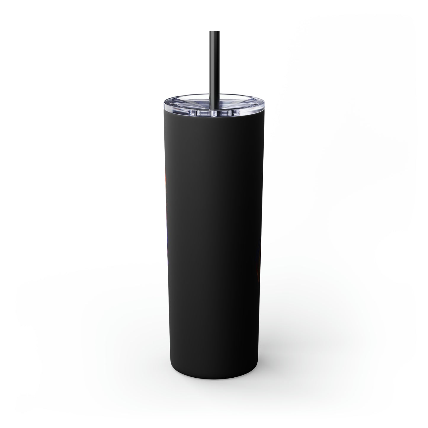 LEADER: Tiger Graphic Skinny Tumbler with Straw, 20oz (Black Matte Finish or Black Glitter Glossy Finish)