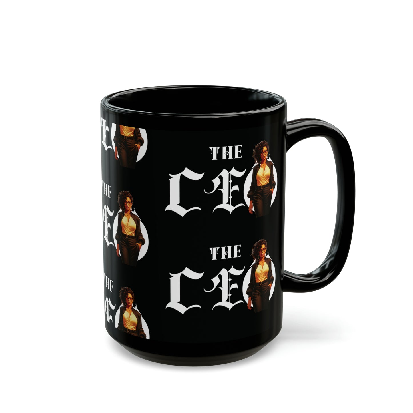 The CEO: Lady Boss Graphic Glossy Black Mug (11oz, 15oz)