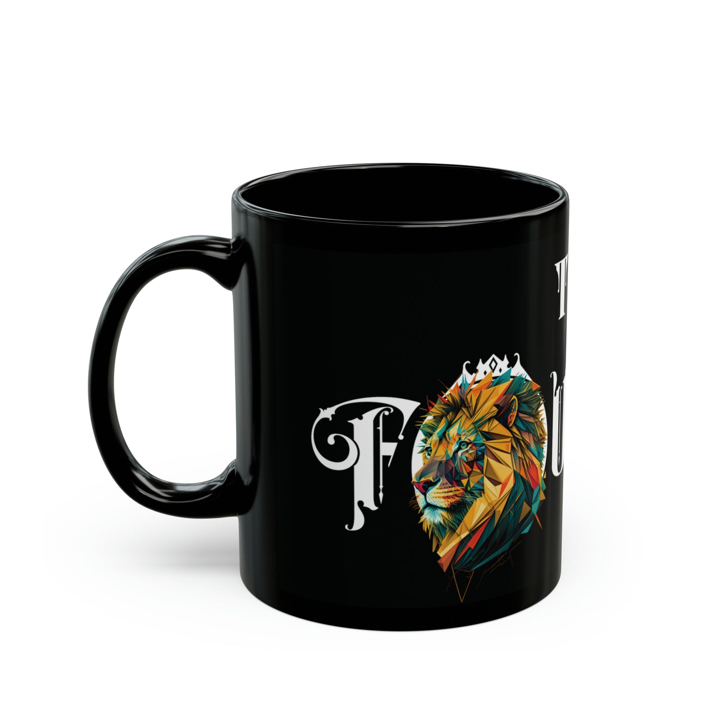 The Founder: Lion Graphic Glossy Black Mug (11oz, 15oz)