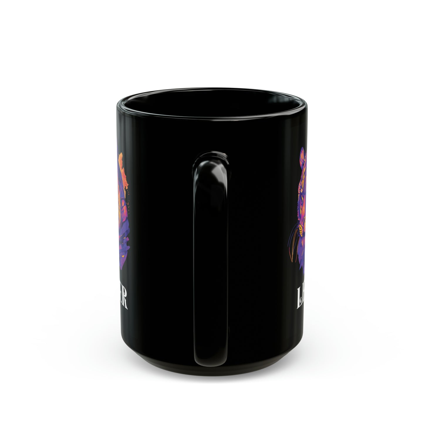 LEADER: Tiger Graphic Glossy Black Mug (11oz, 15oz)