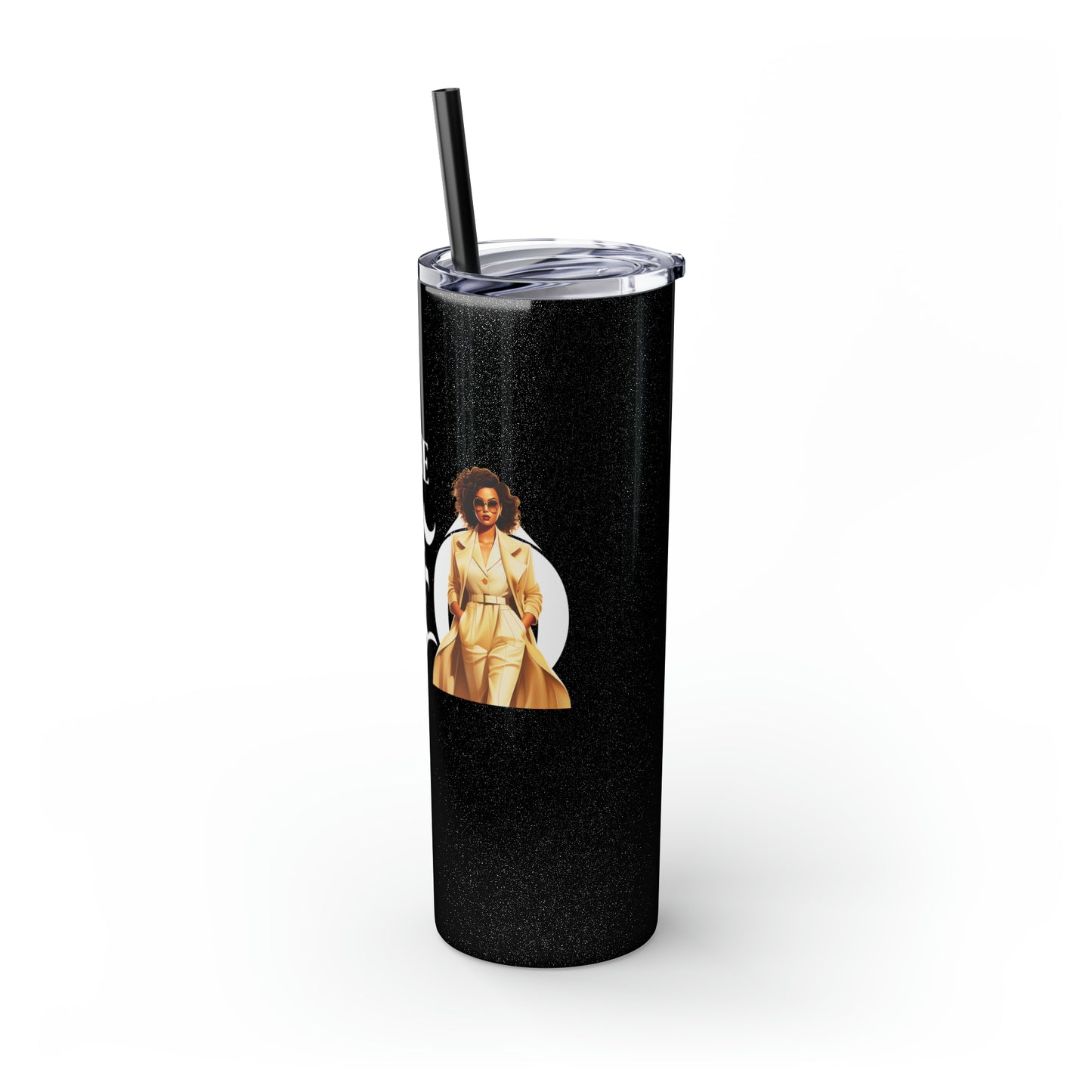 THE CEO: Lady Boss Graphic Skinny Tumbler with Straw, 20oz (Black, Black Glitter, Lilac, Magic Pink, Blush Pink, & Dusty Rose - All Glitter Finishes)