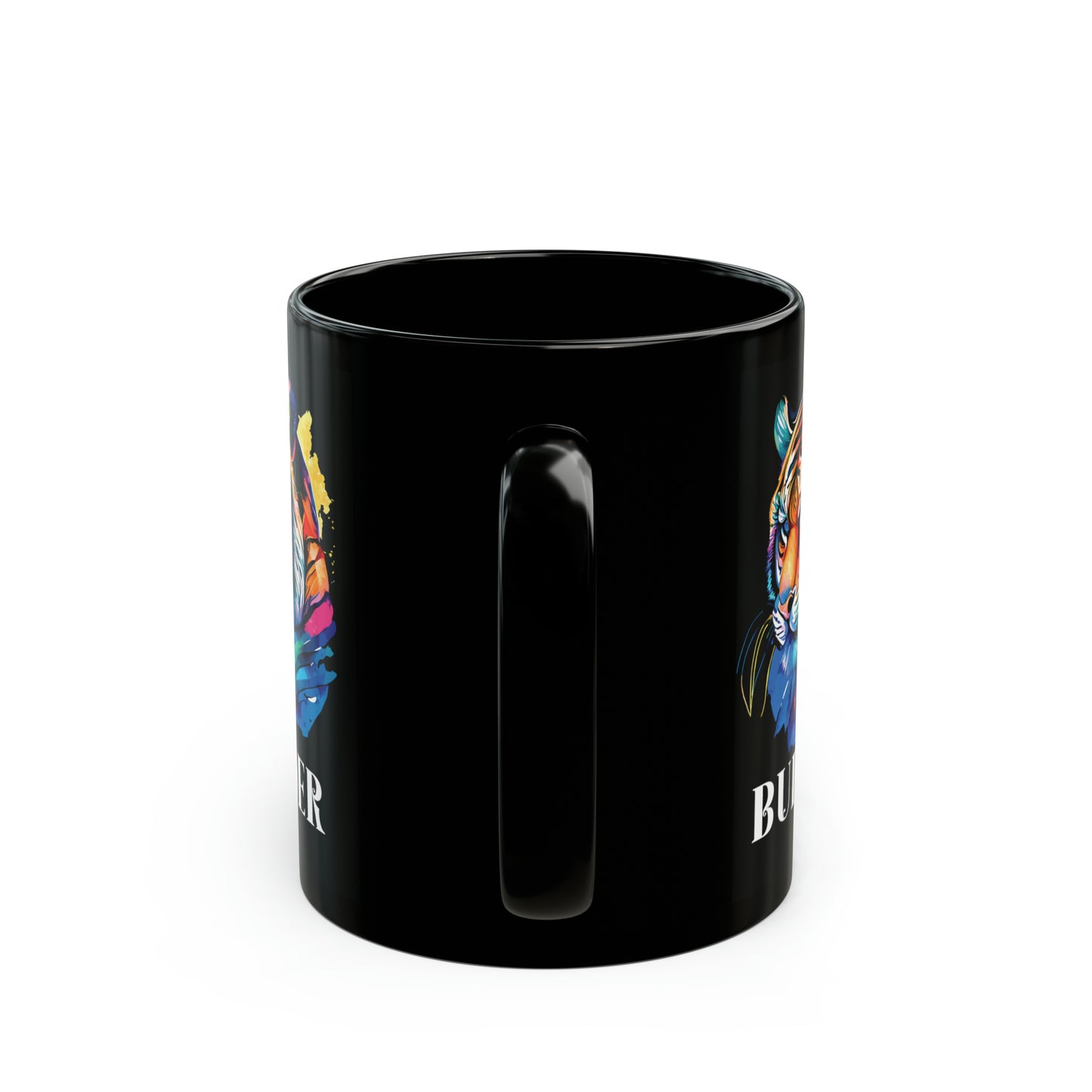 BUILDER: Tiger Graphic Glossy Black Mug (11oz, 15oz)