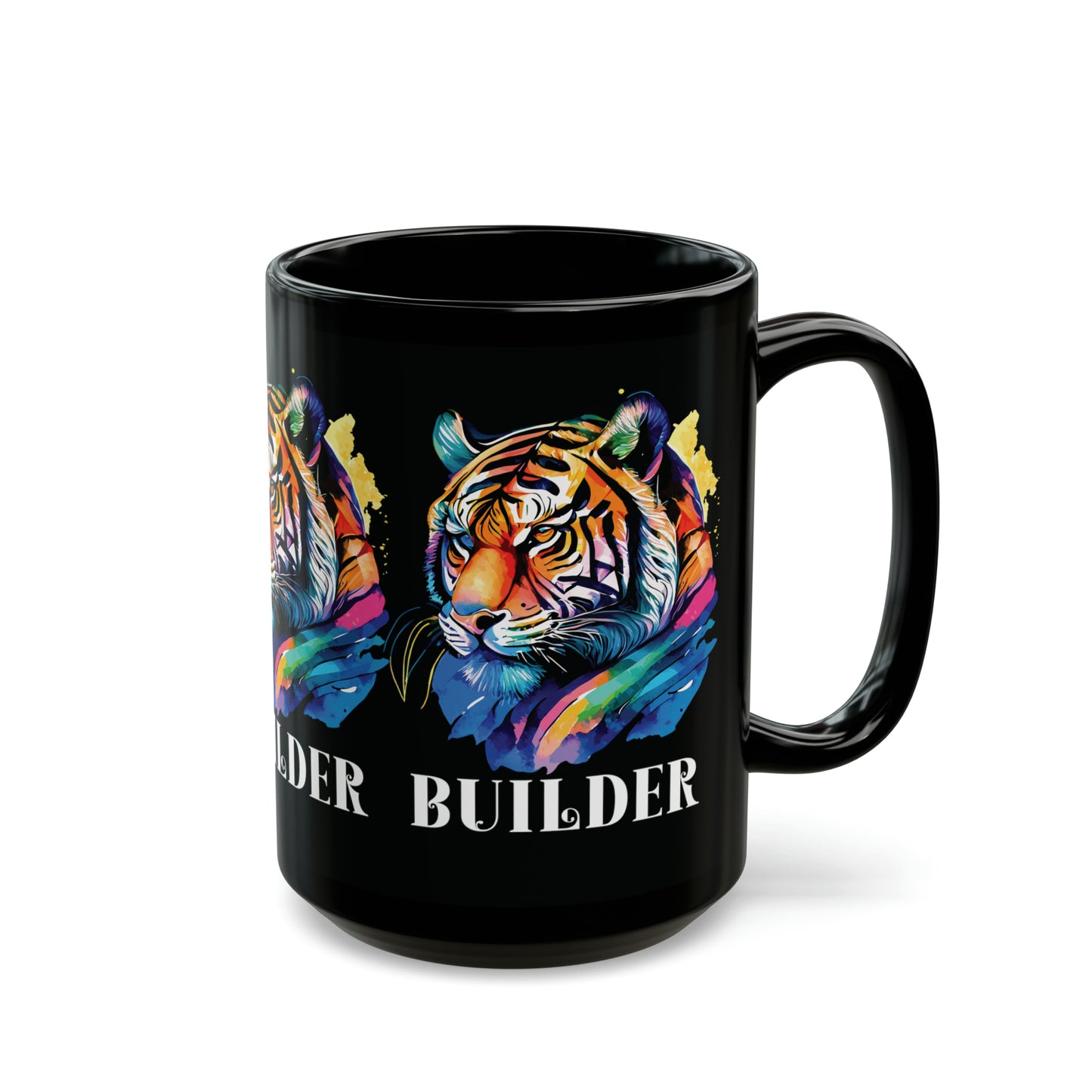 BUILDER: Tiger Graphic Glossy Black Mug (11oz, 15oz)